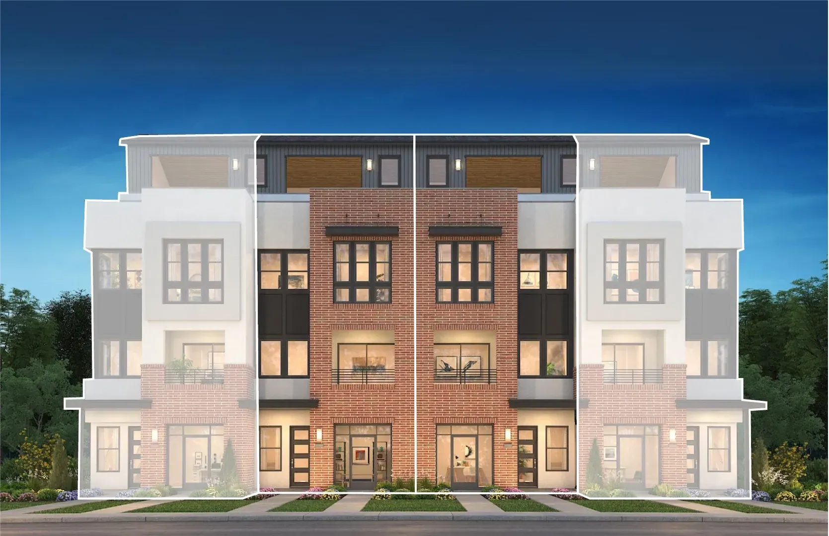 Rooftops 4-Plex - Plan 3 Units