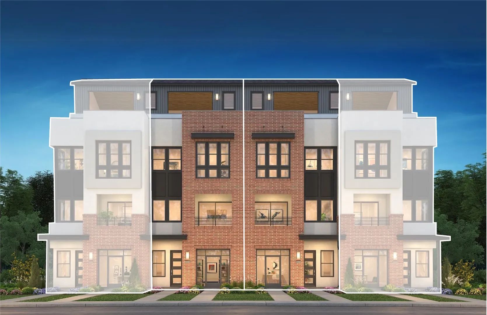 Rooftops 4-Plex - Plan 3 Units