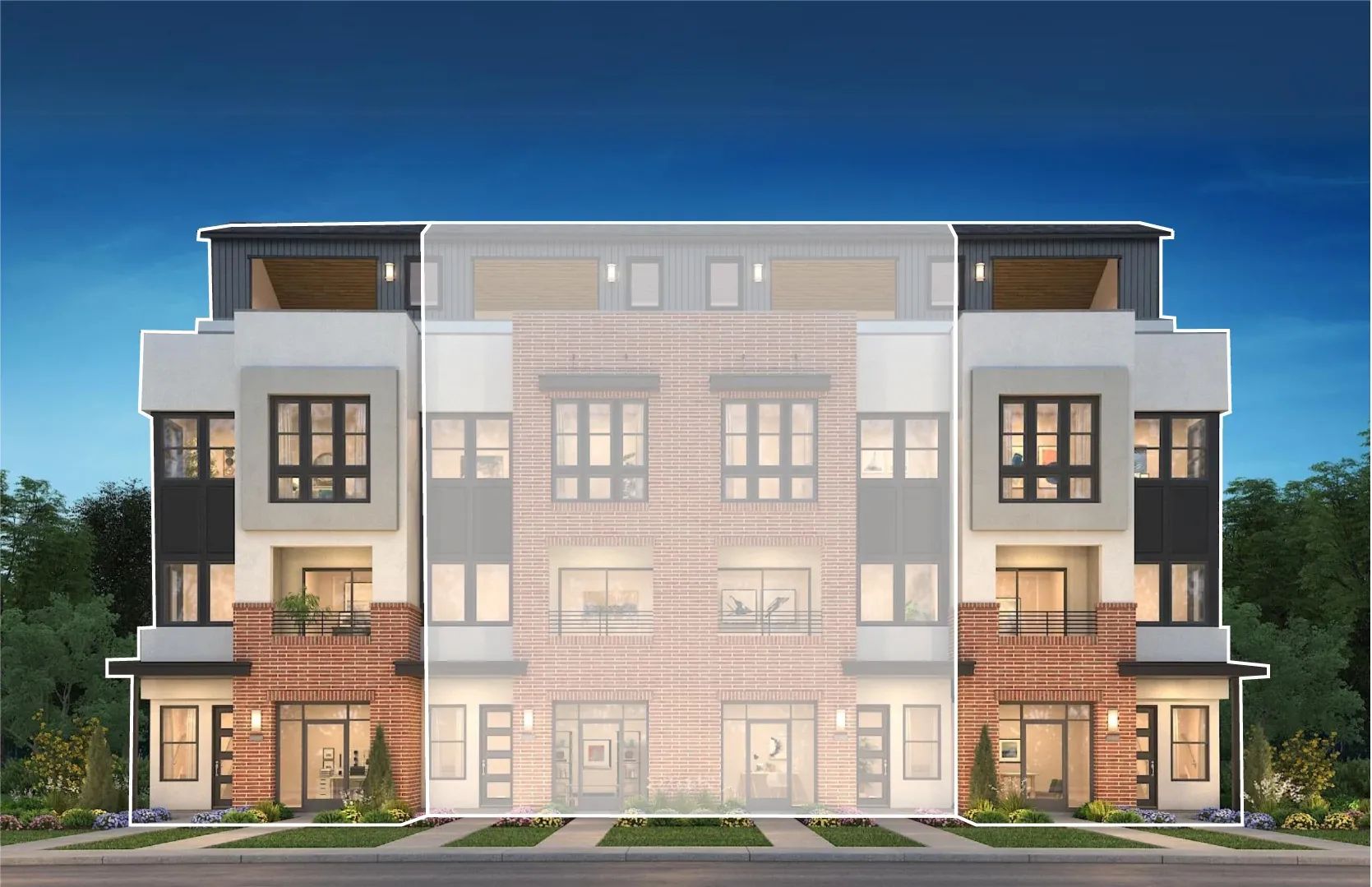 Rooftops 4-Plex - Plan 4 Units