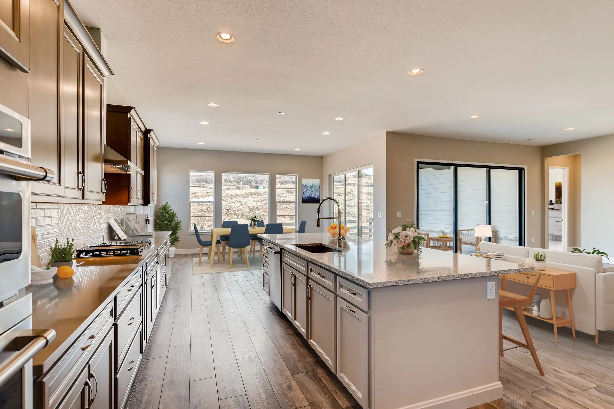 Kitchen, Dining + Great Room