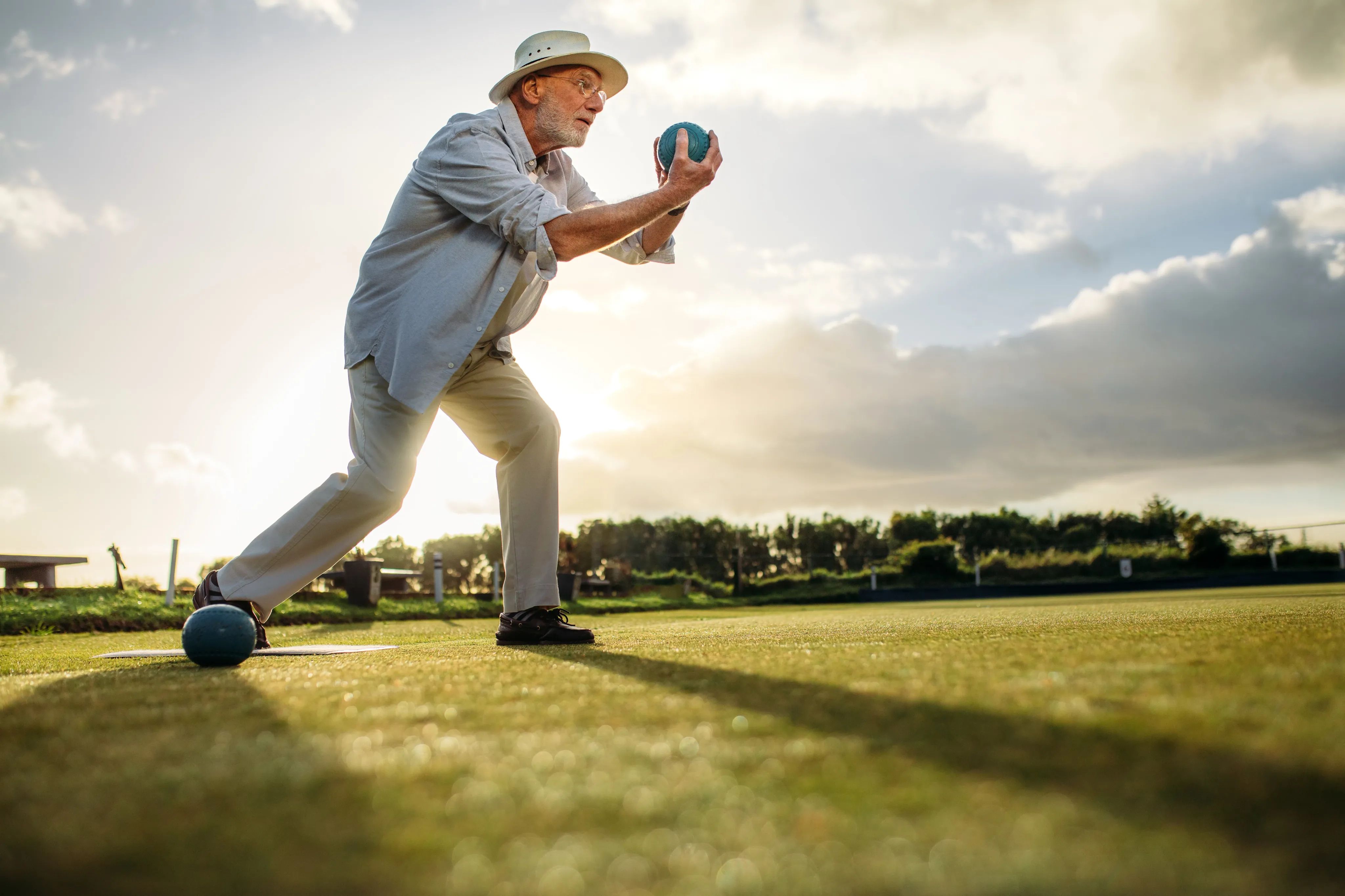 Man Playing Bocce