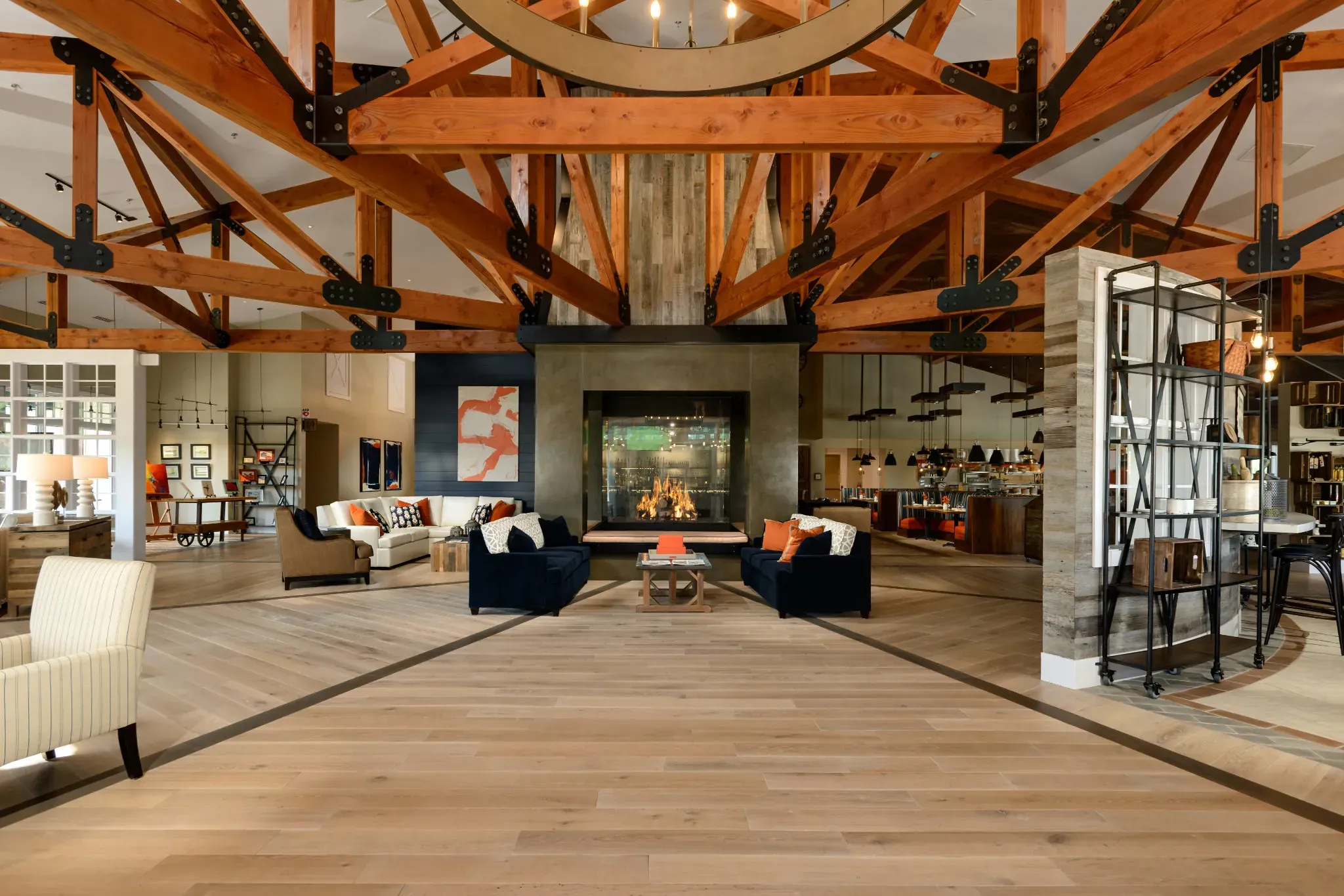 Cozy 4-Sided Fireplace