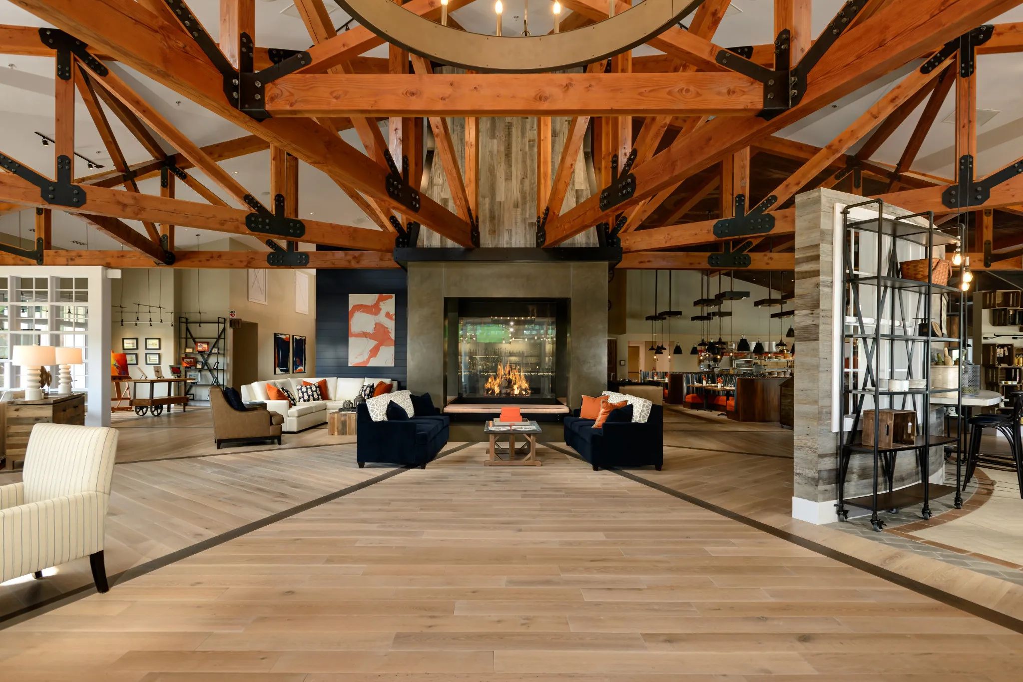 Cozy 4-Sided Fireplace