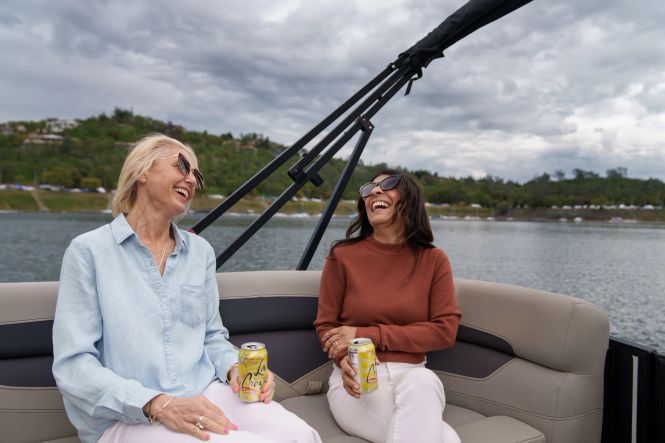 Ladies taking a Boat Ride Near By