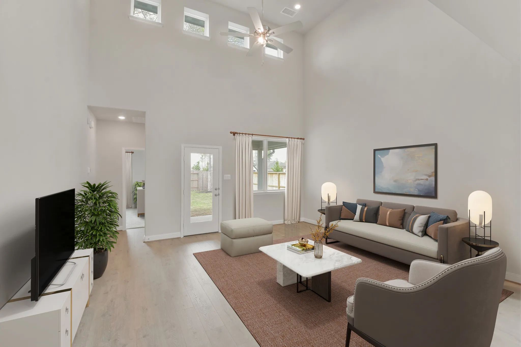 Plan 3049 great room - staged