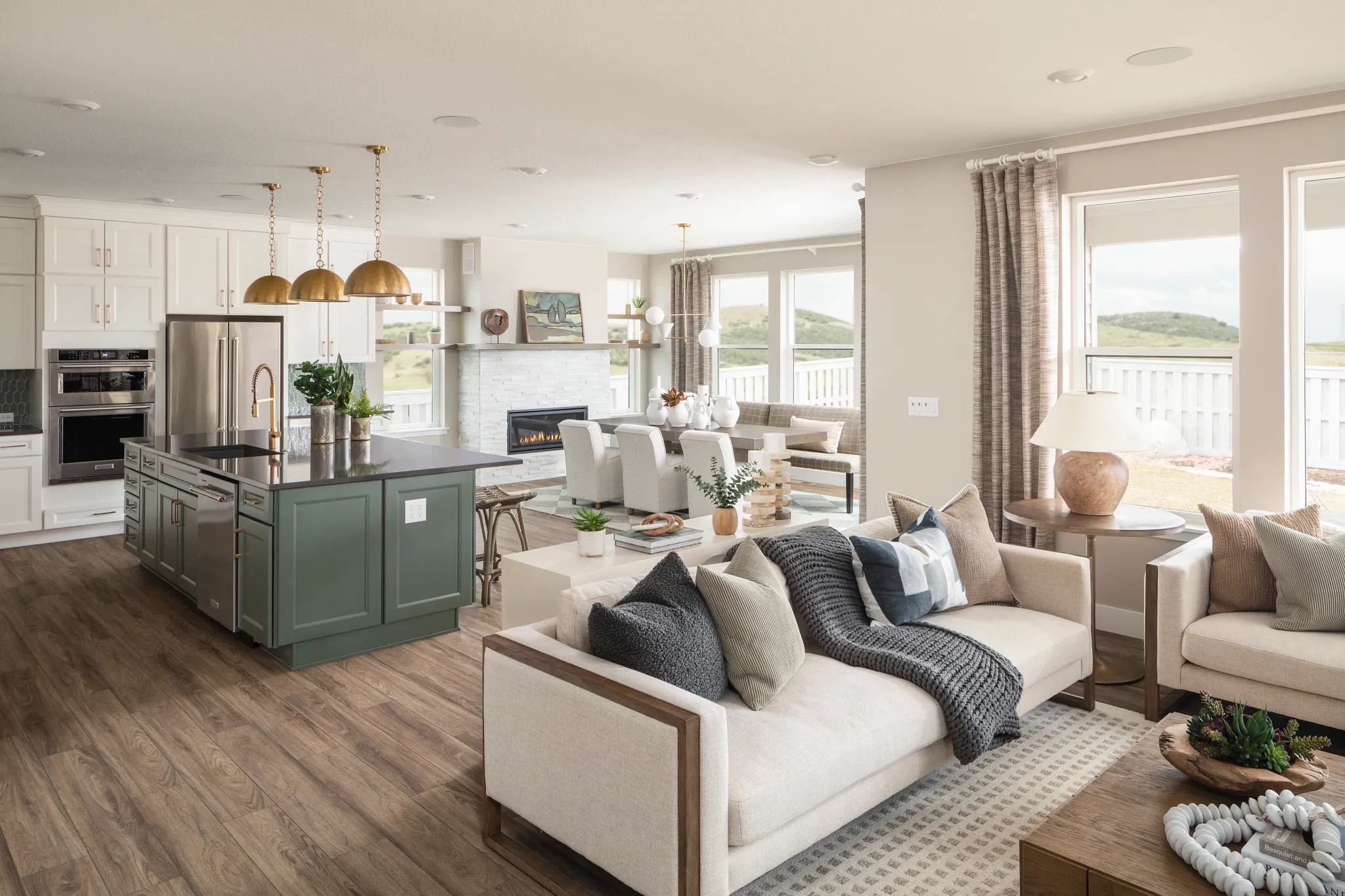 Marlow Model Great Room, Kitchen + Dining