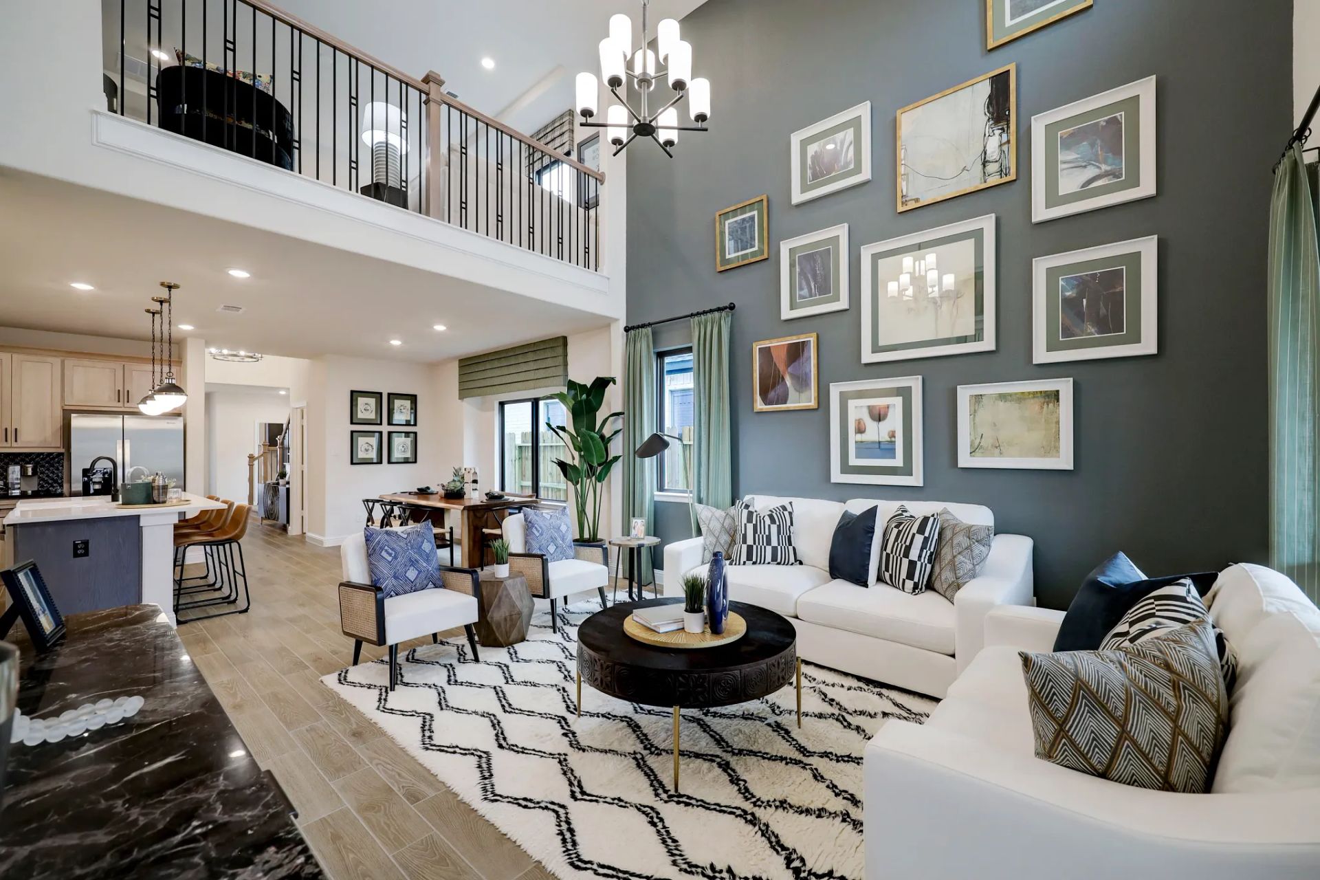 Plan 3059 great room - staged