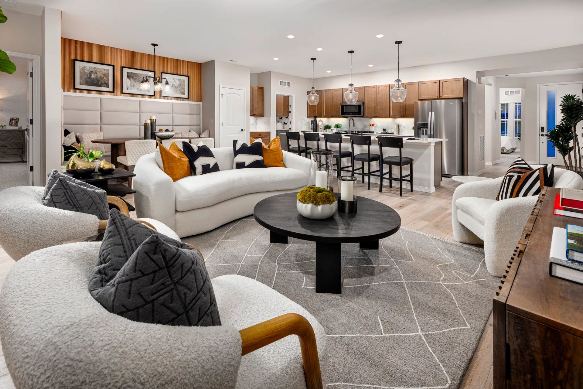Great Room, Kitchen Dining in Evia Model