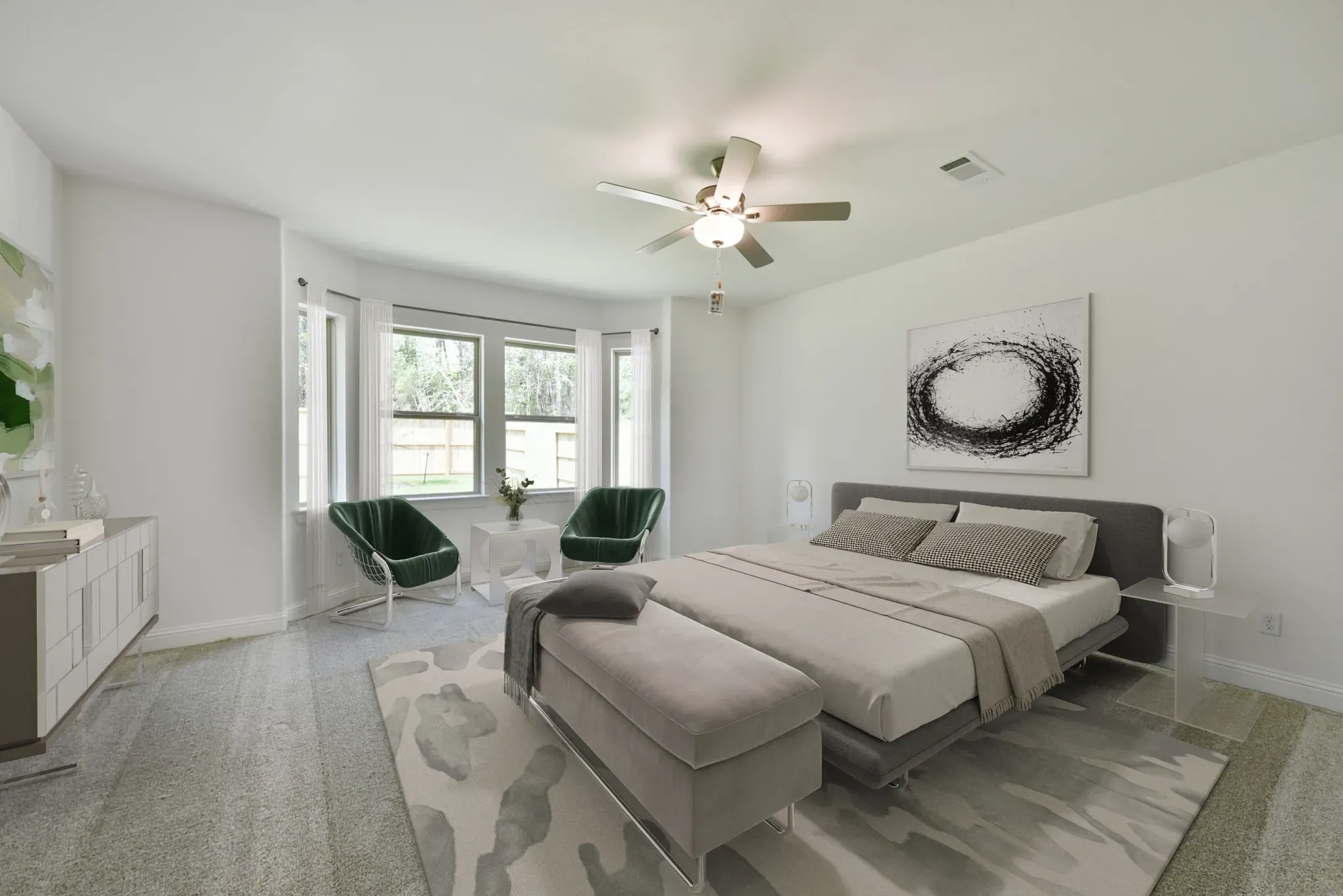 Plan 5049 primary bed - staged