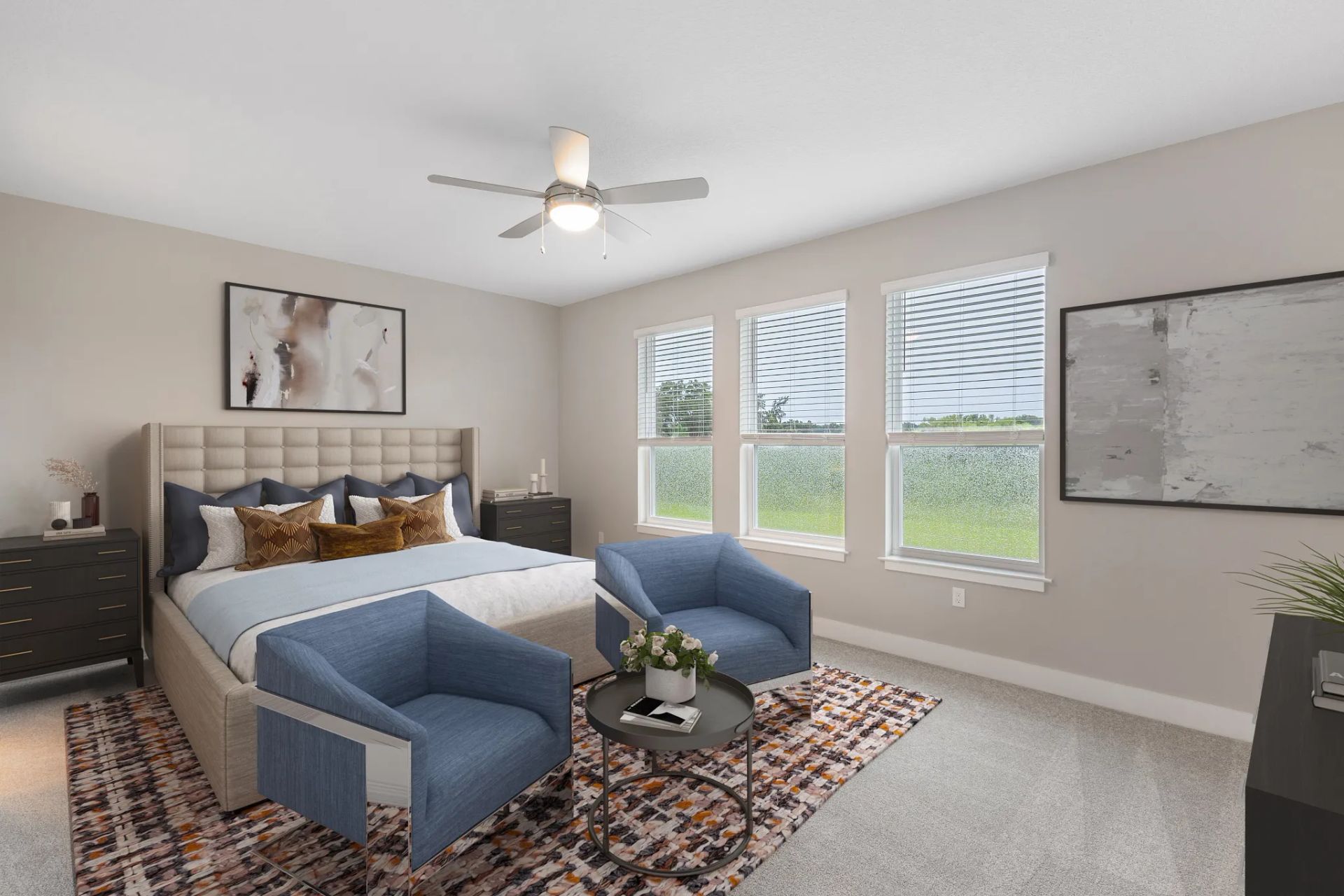 Virtually Staged Primary Bed