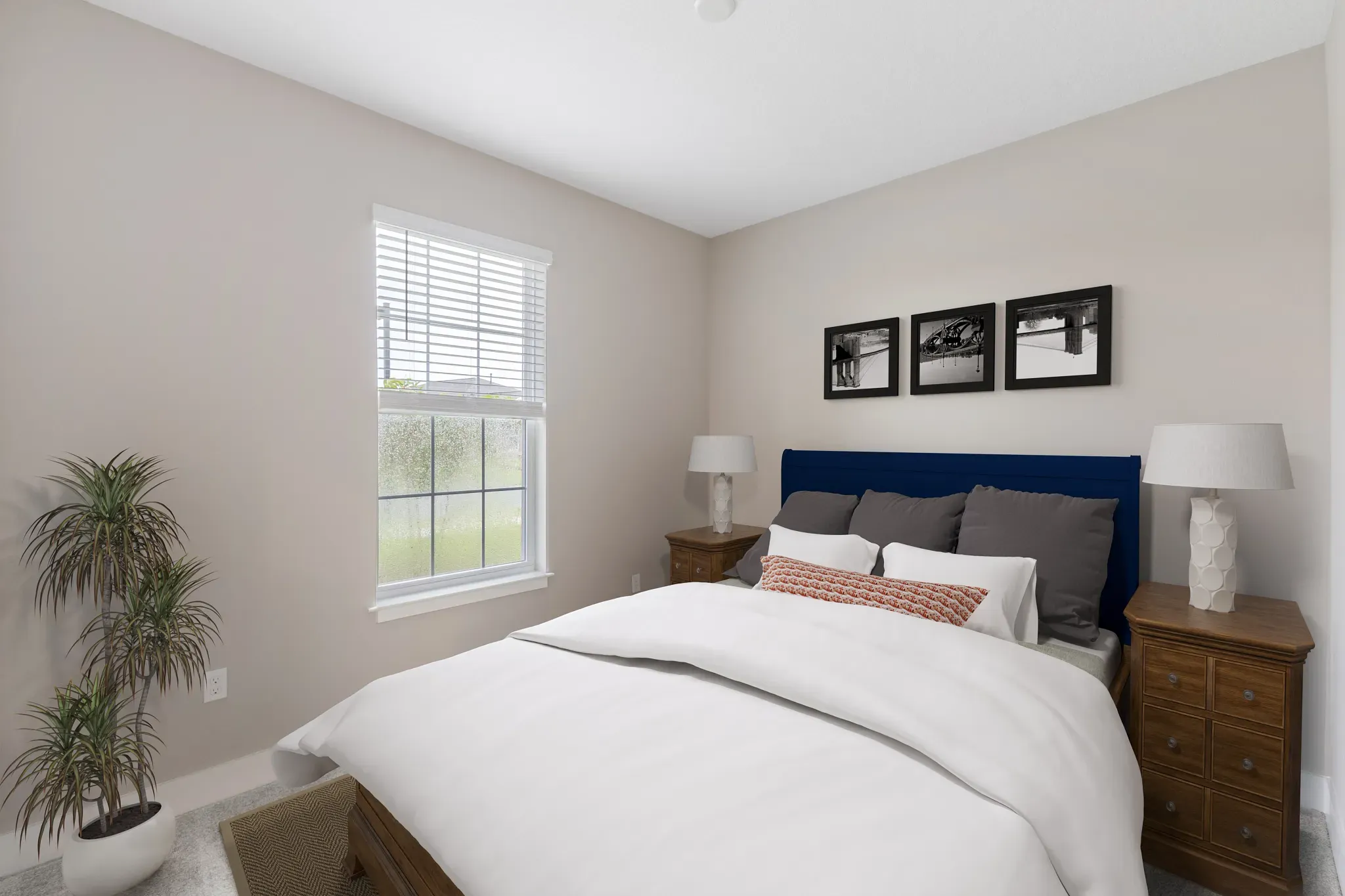 Virtually Staged Guest Bed