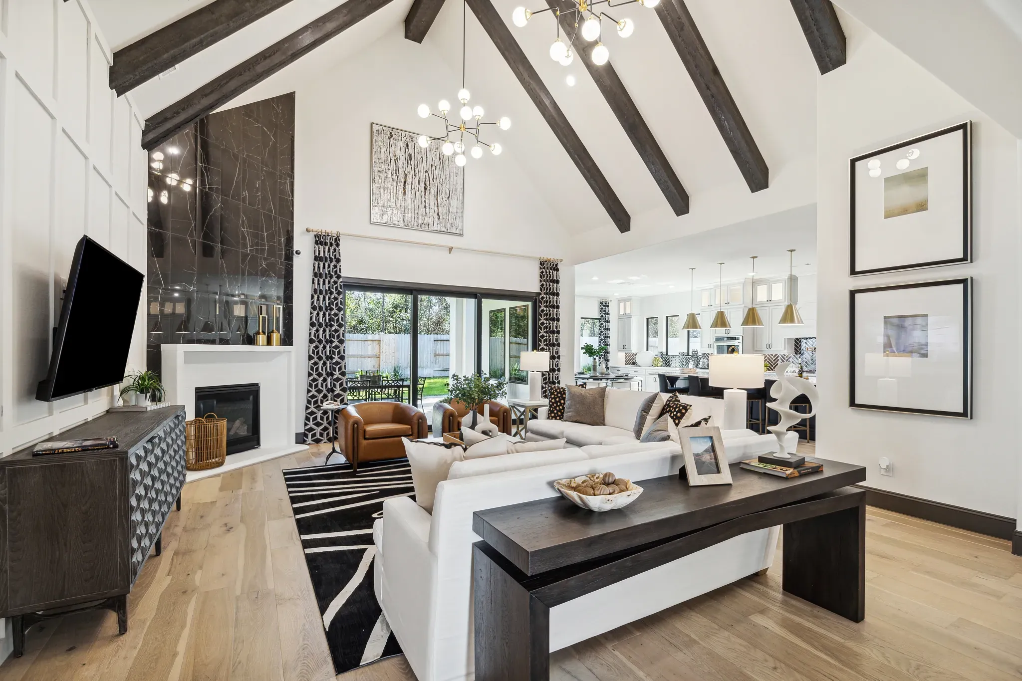 Plan 6020 model at Evergreen - great room