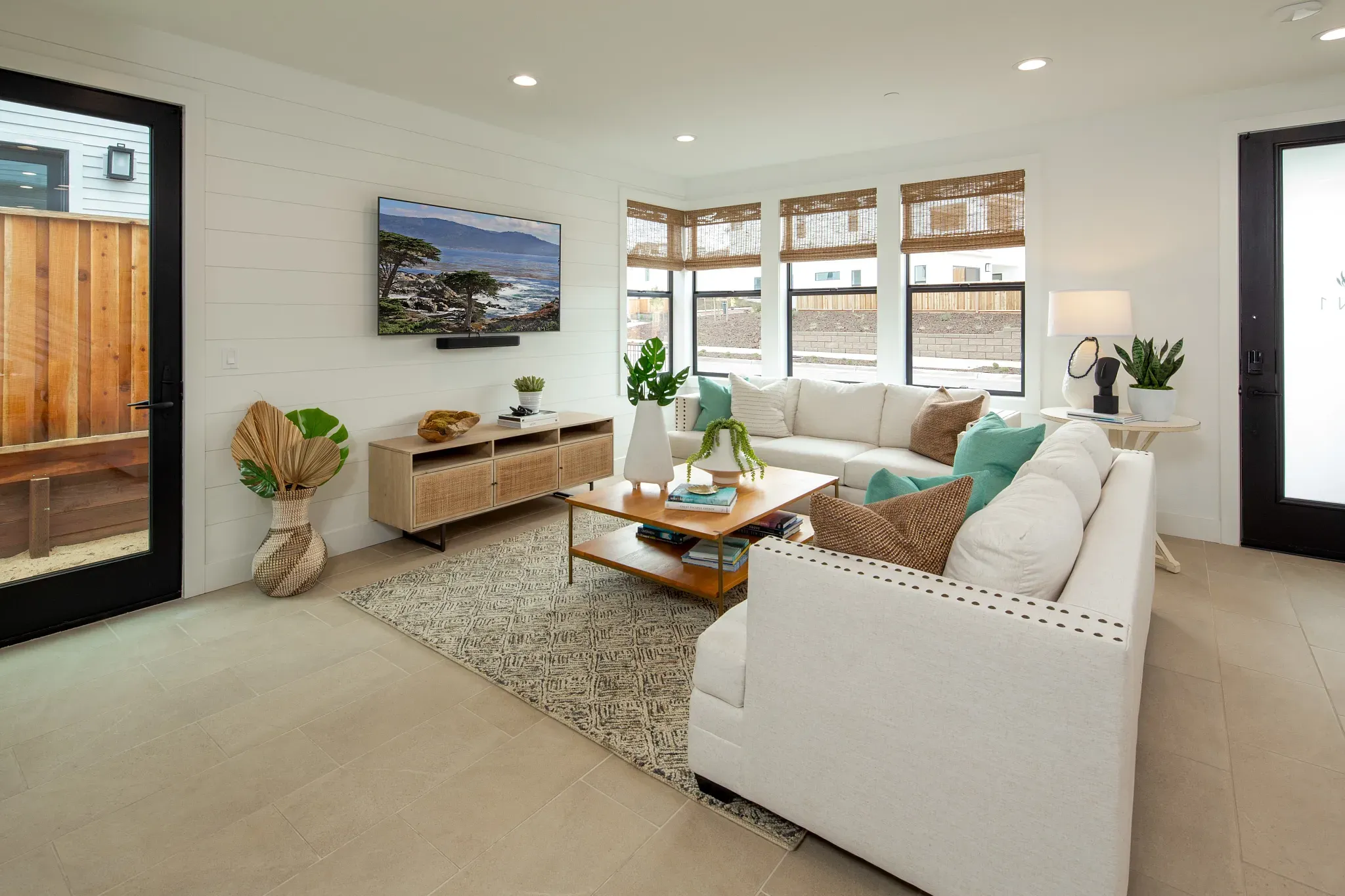 Bay House Plan 1 Model Great Room