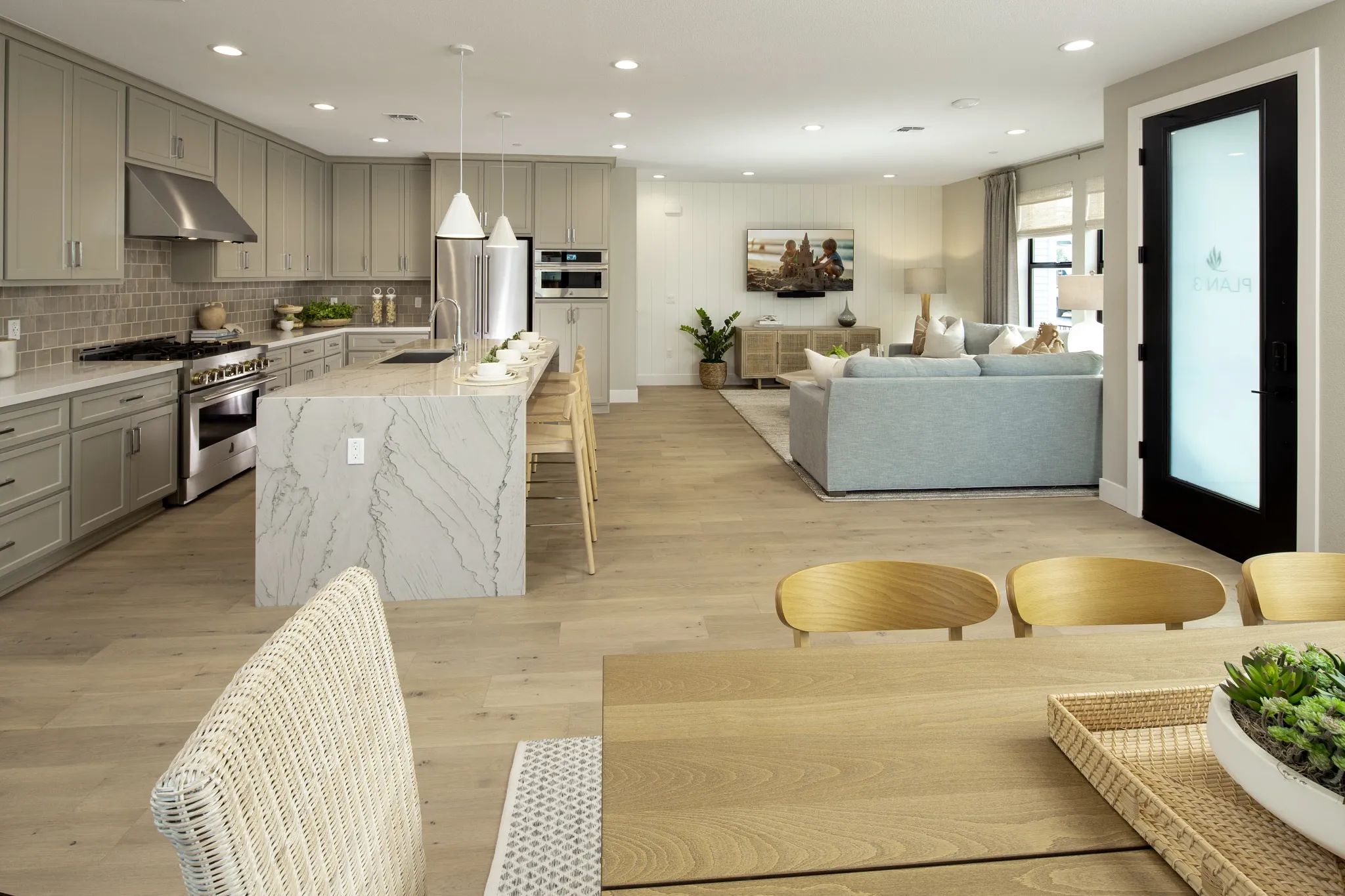 Bay House Plan 3 Model Kitchen & Great Room