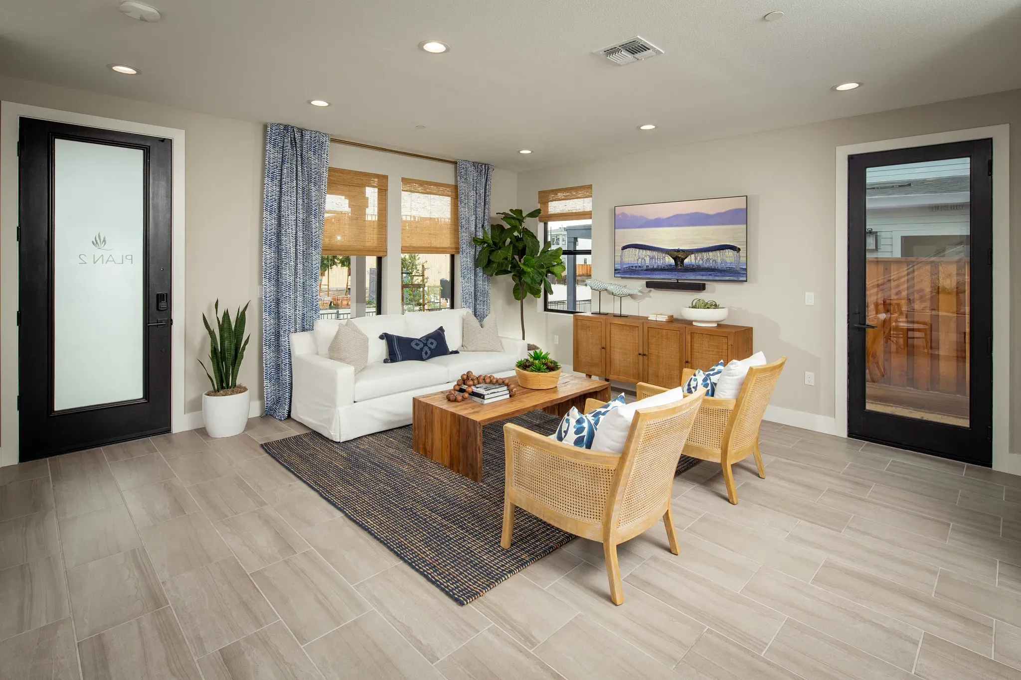Bay House Plan 2 Model Great Room
