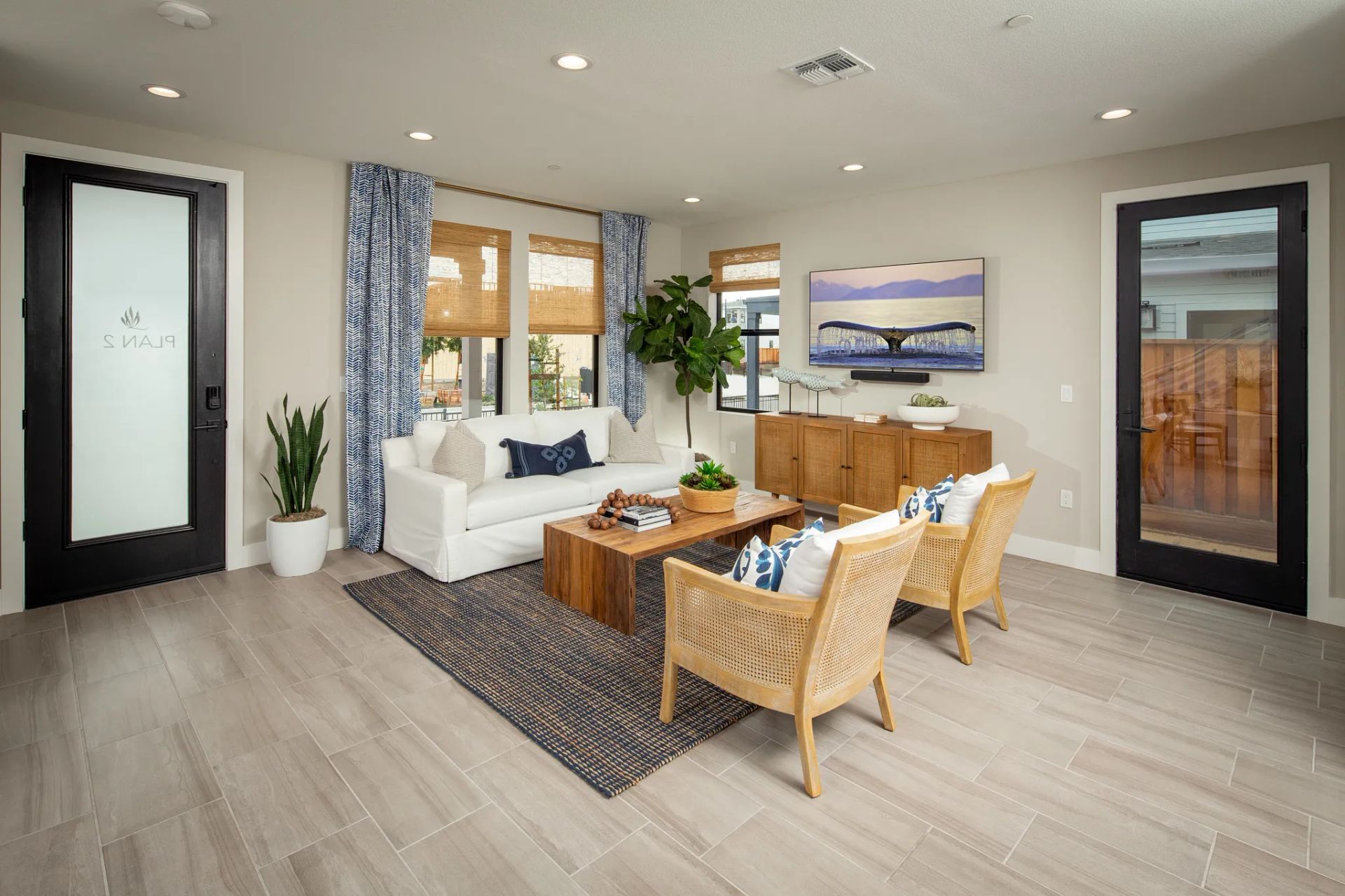Bay House Plan 2 Model Great Room