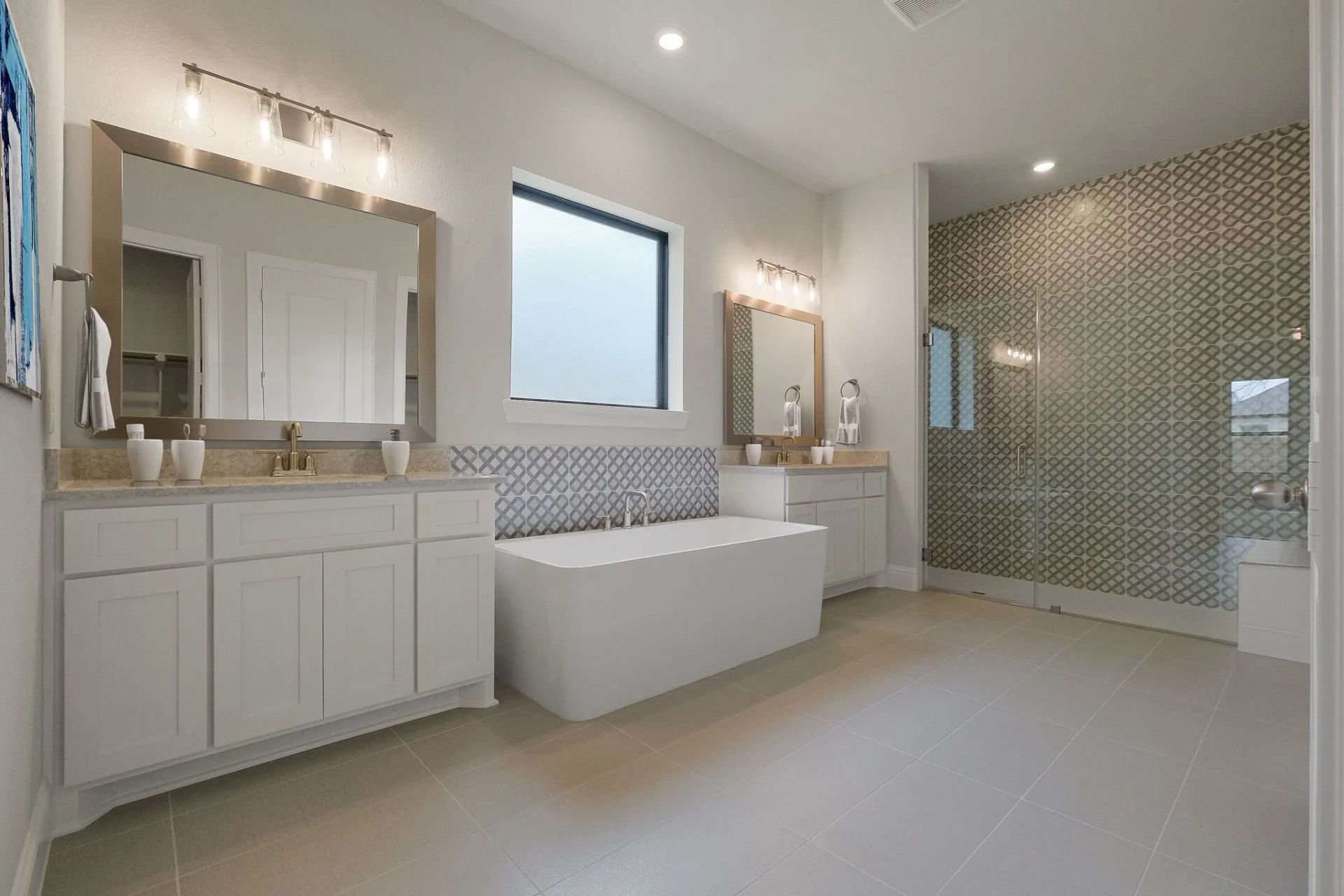 Plan 6030 primary bath - staged