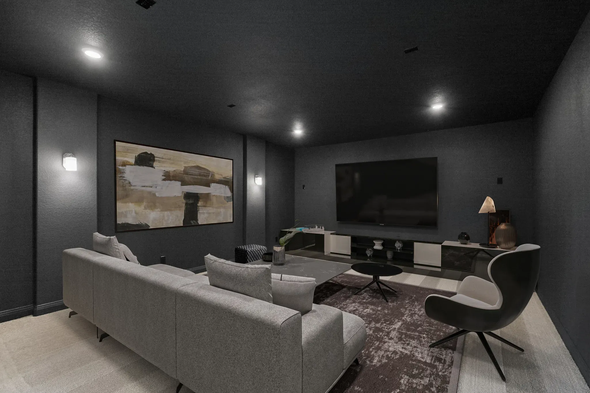 Plan 6030 media room - staged