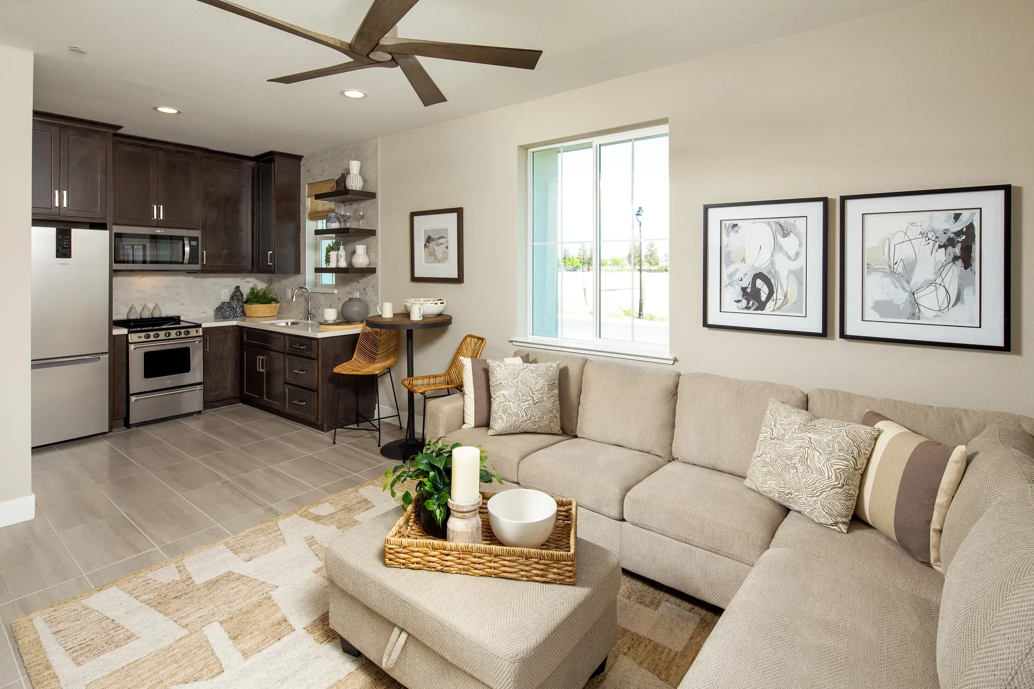 Orchard Grove Model Plan 4 Suite Living & Kitchen