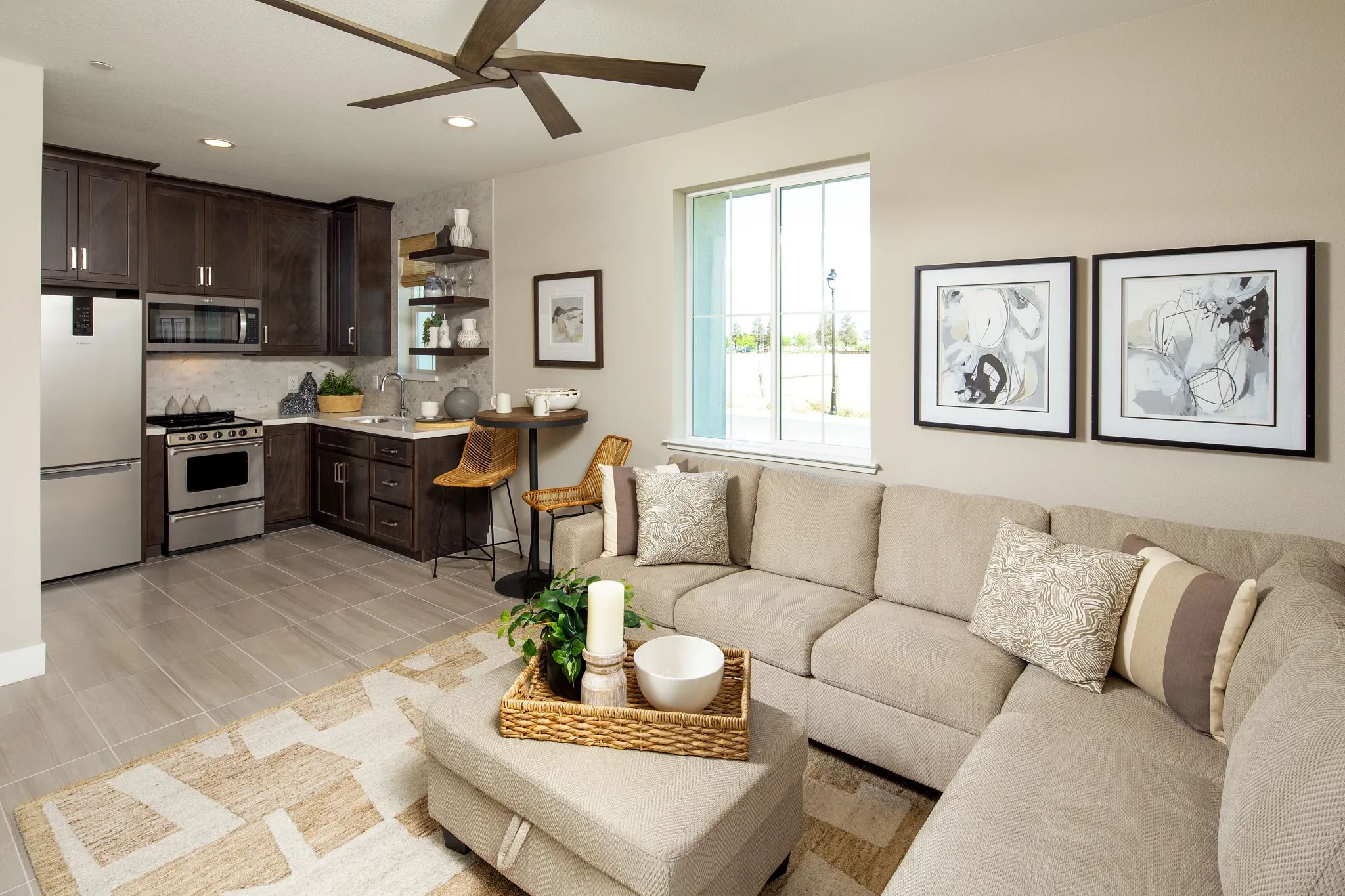 Orchard Grove Model Plan 4 Suite Living & Kitchen