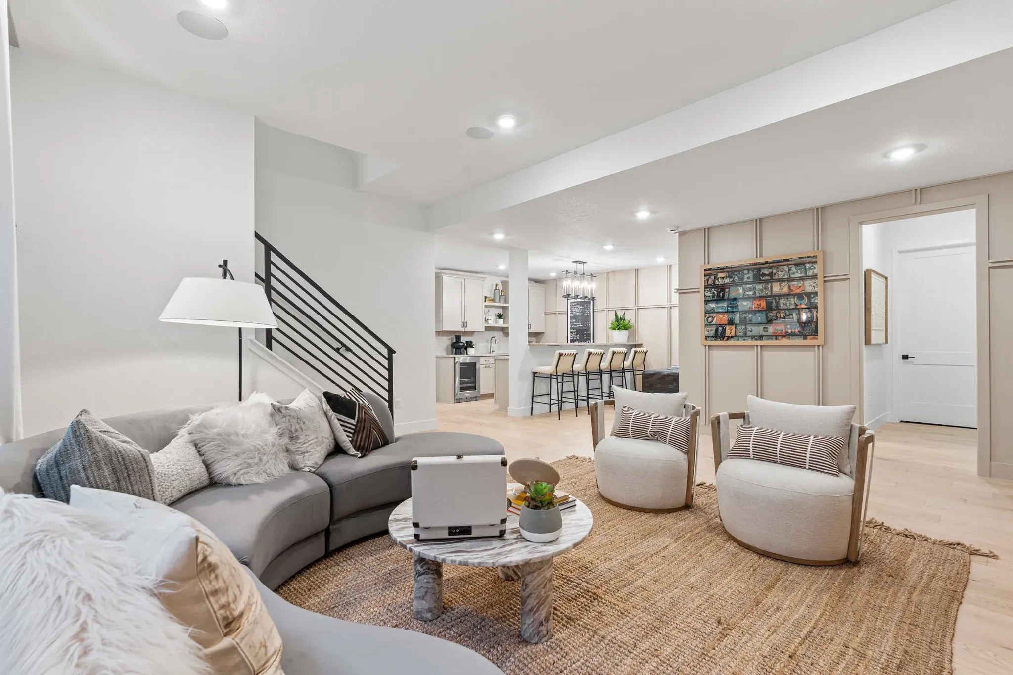 Pemberly Model Finished Basement Rec Room + Wet Ba