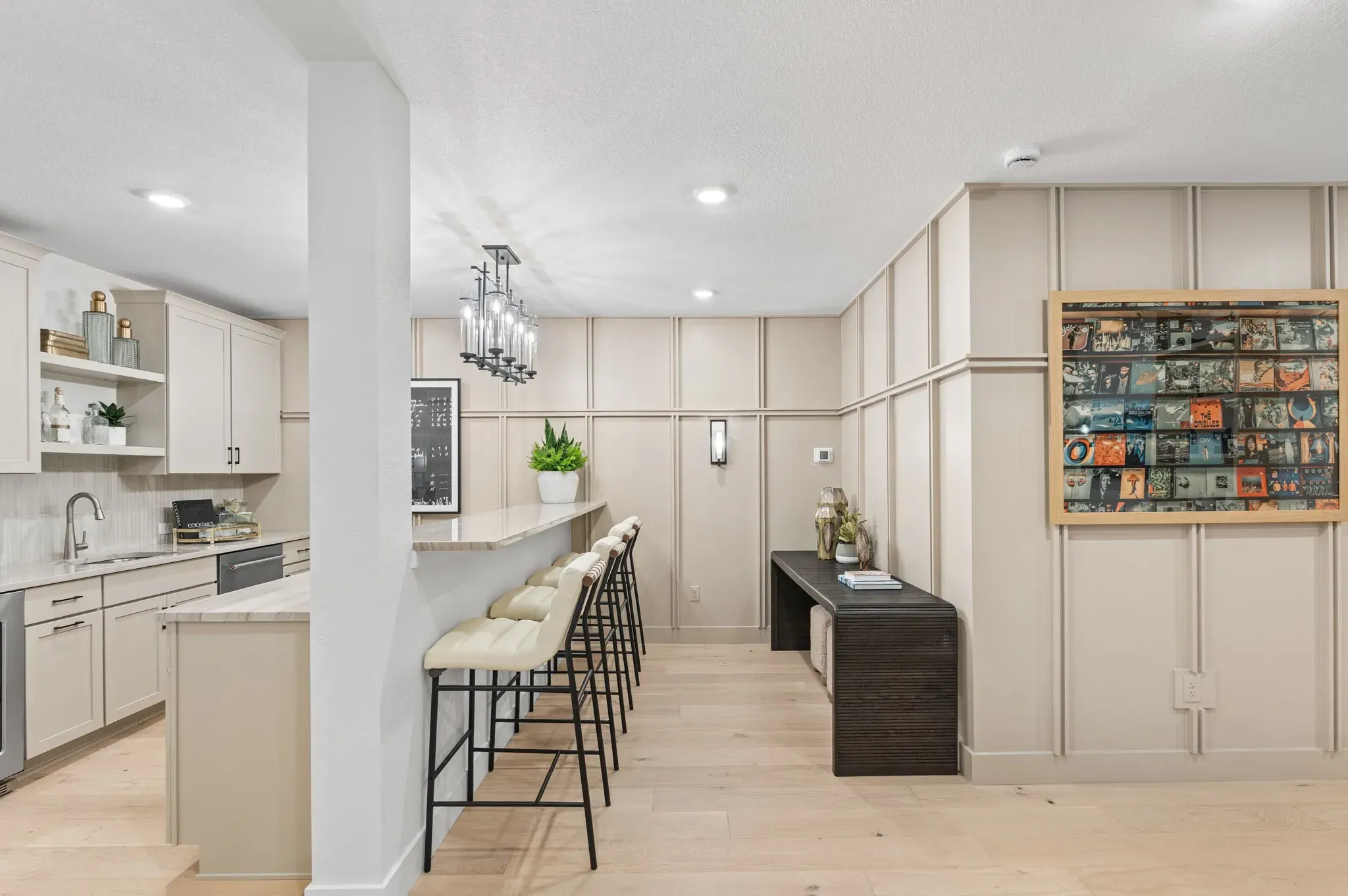 Pemberly Model Finished Basement Wet Bar