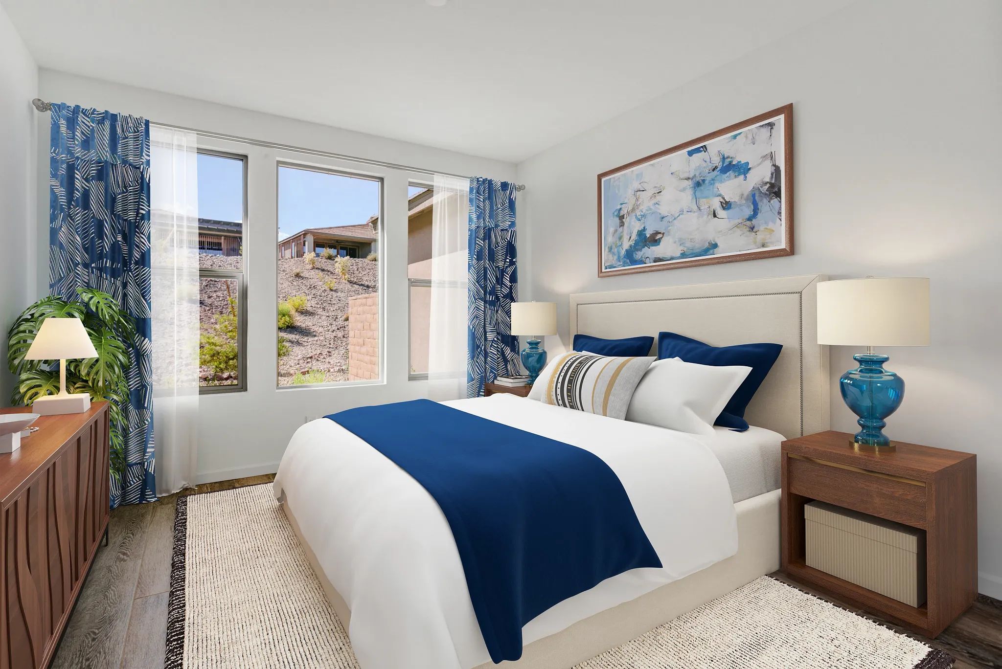 Virtually Staged Primary Bed