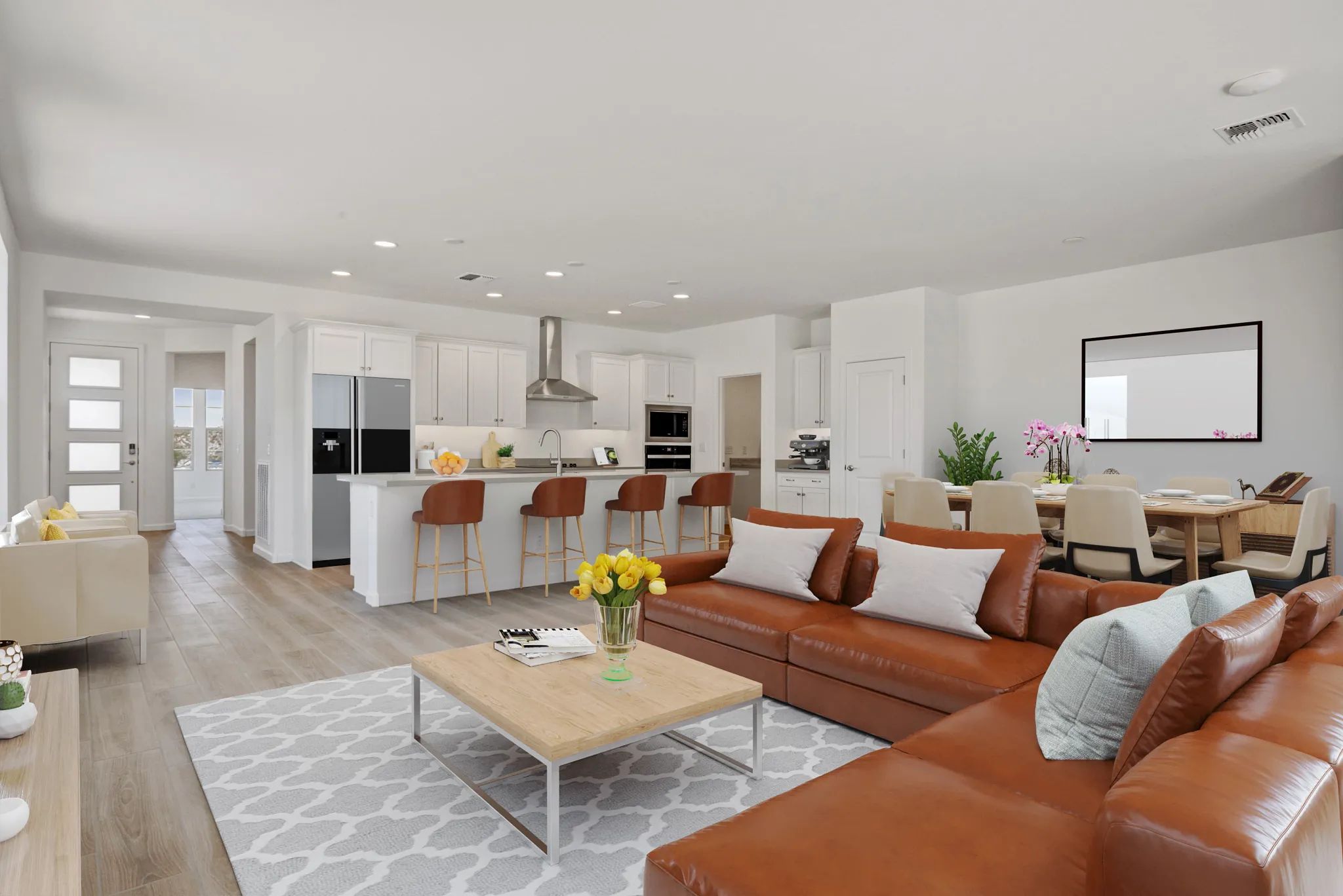 Virtually Staged Great Room & Kitchen