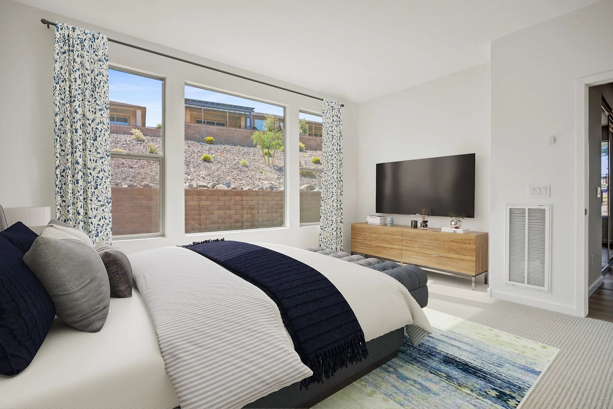 Virtually Staged Primary Bed