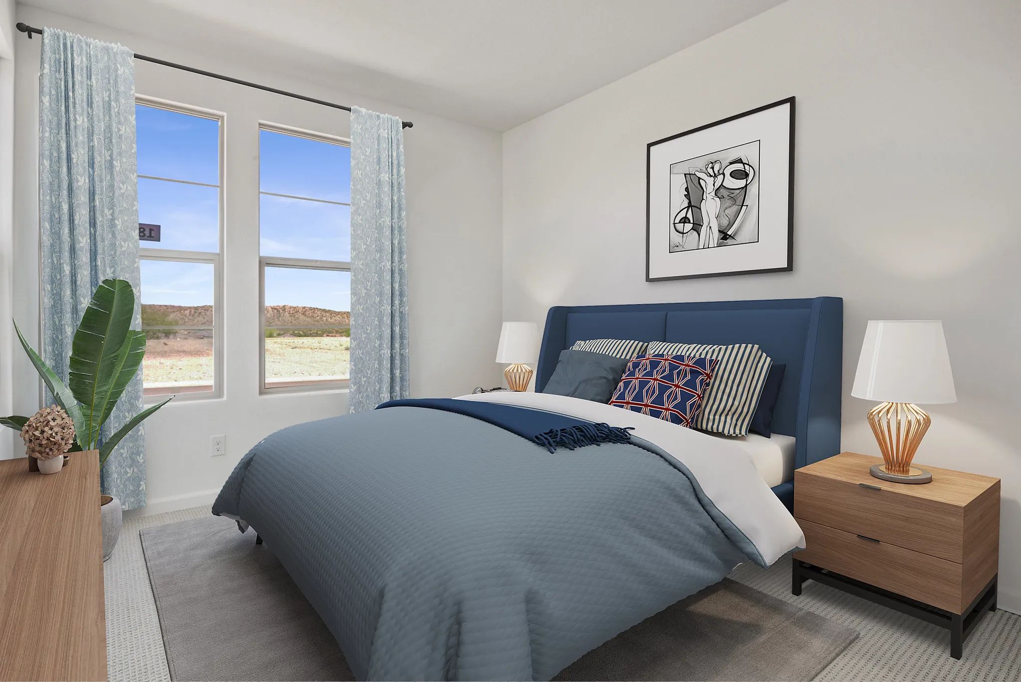 Virtually Staged Guest Bed