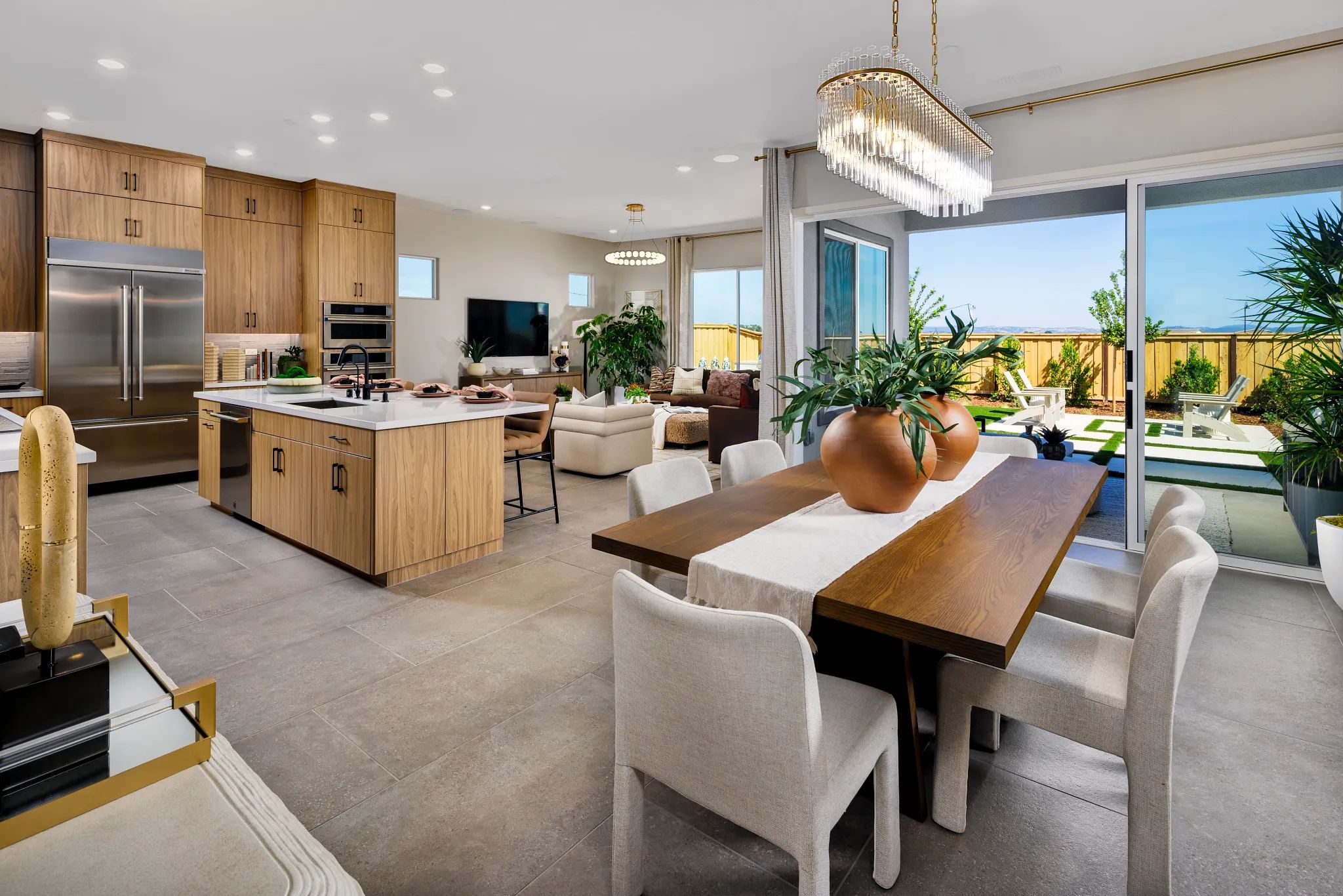 Dining, Kitchen & Great Room of Model Home