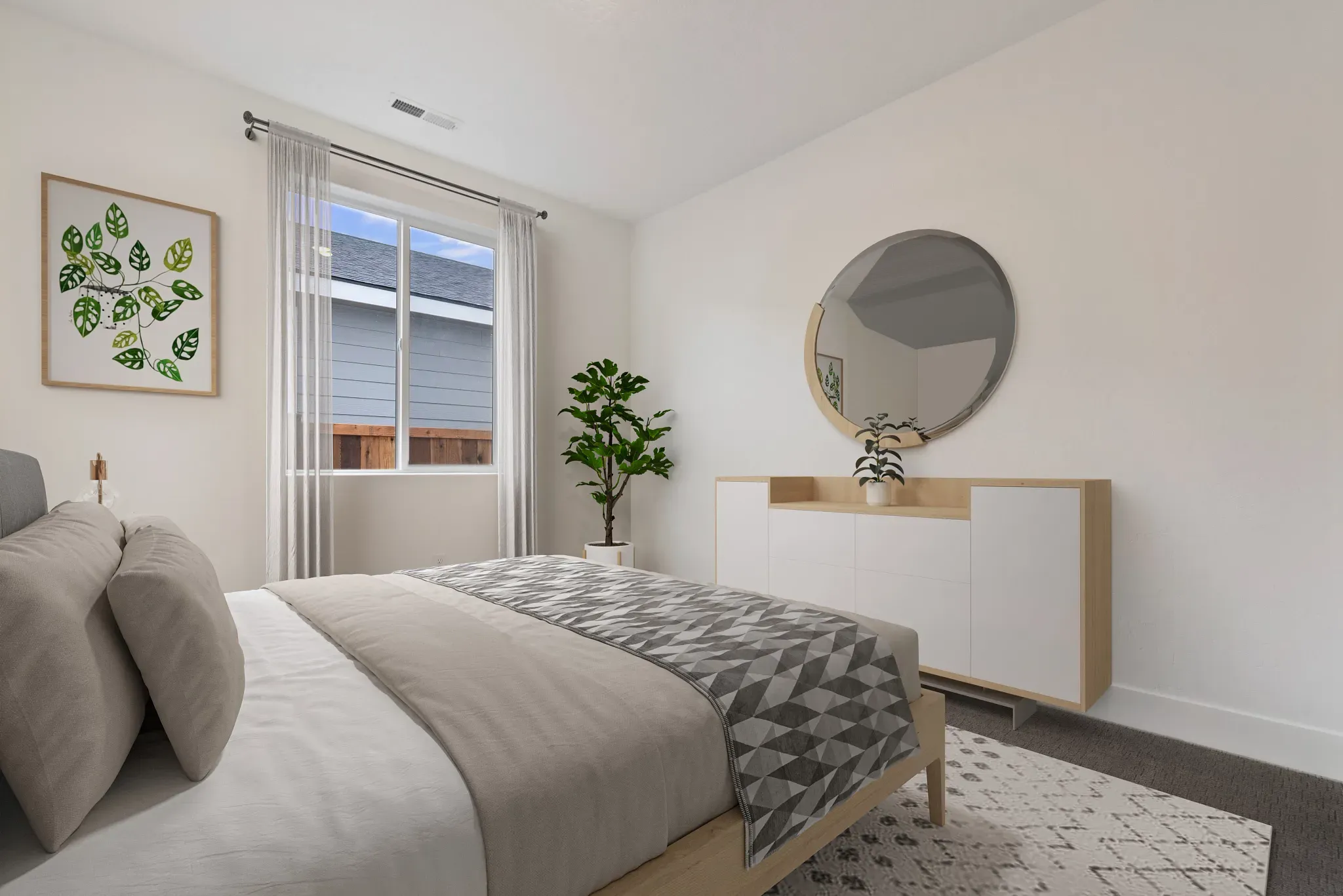 Virtually Staged Guest Bed