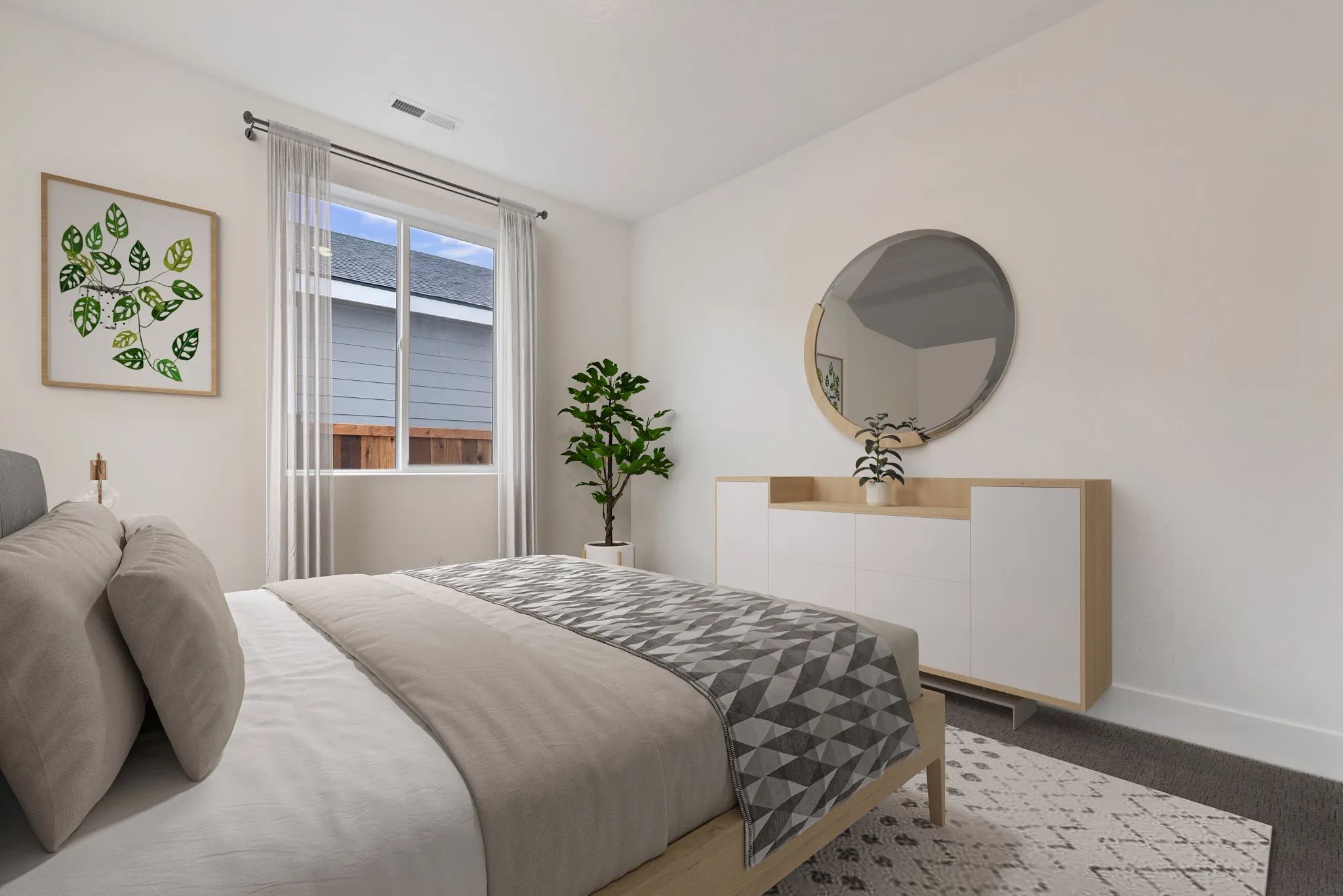 Virtually Staged Guest Bed