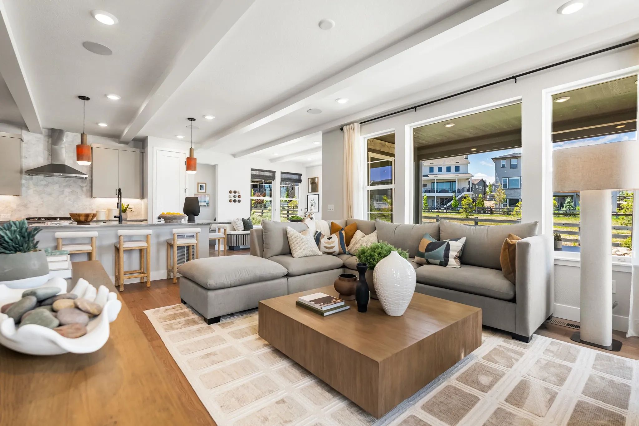 Emerson Model Great Room, Kitchen + Dining