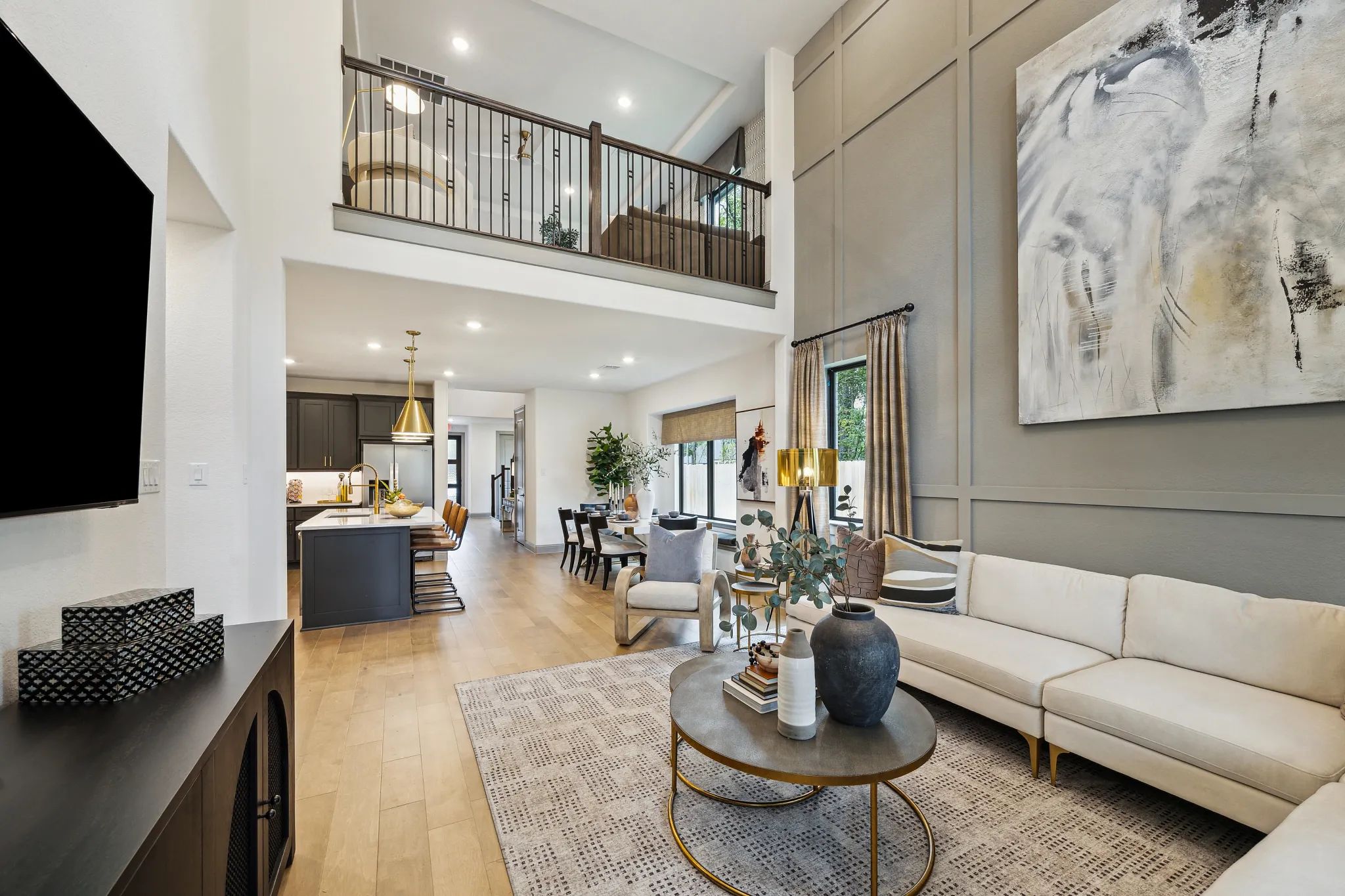 Plan 3059 great room - staged