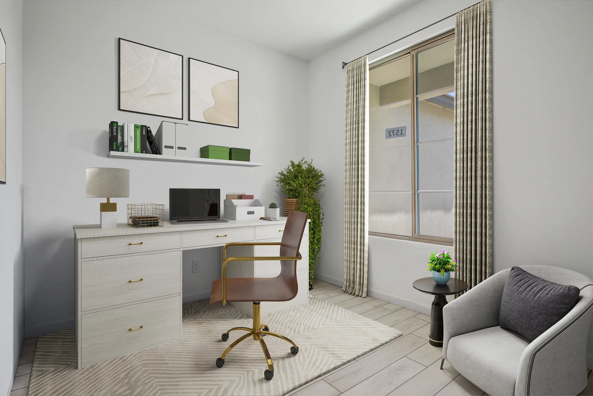 Virtually Staged Den