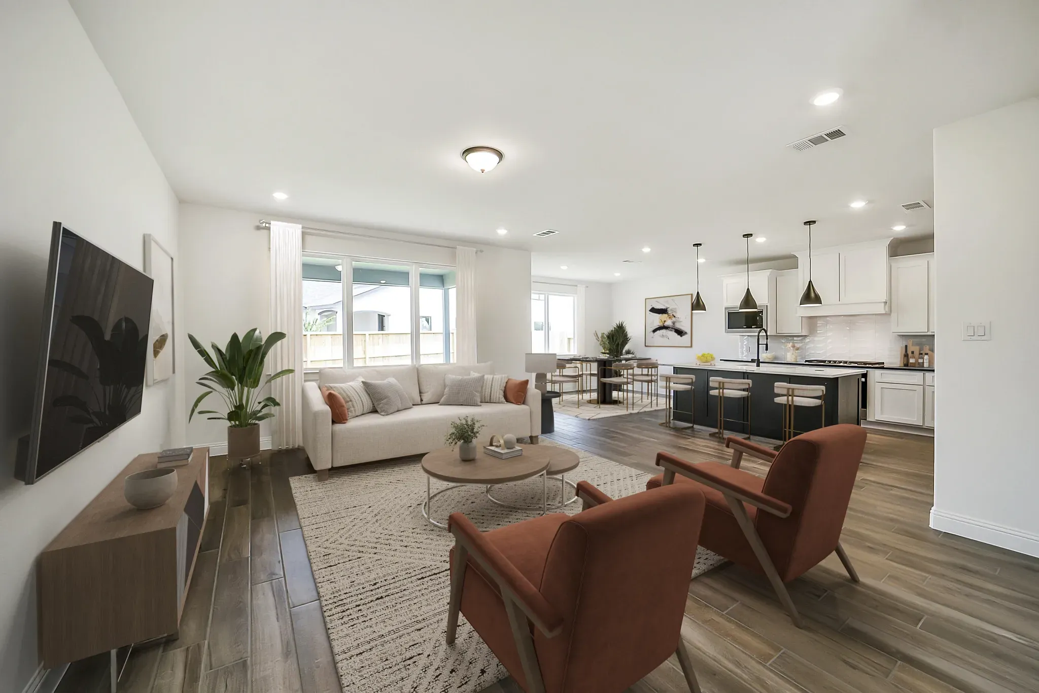 Plan 3069 great room - staged