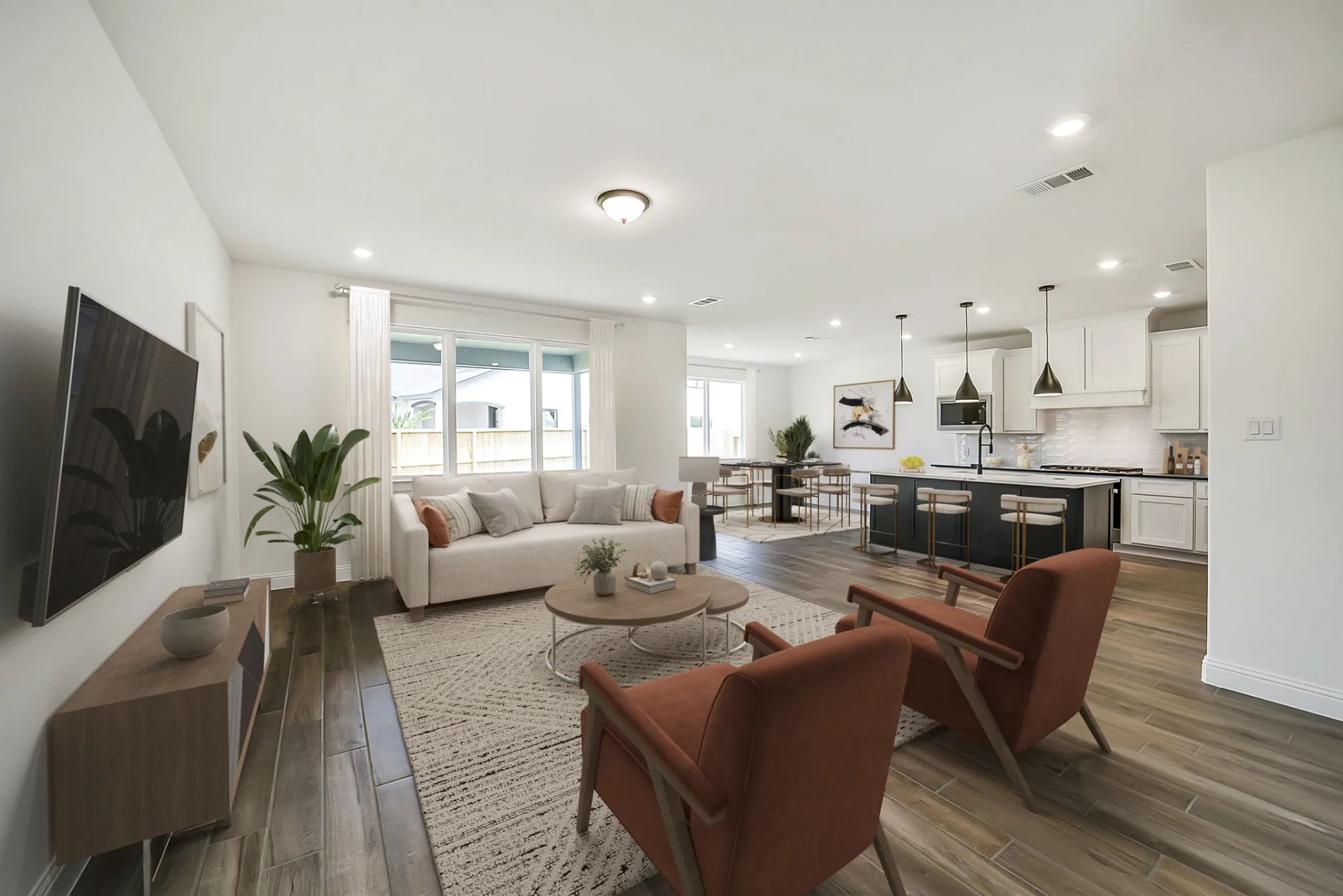 Plan 3069 great room - staged
