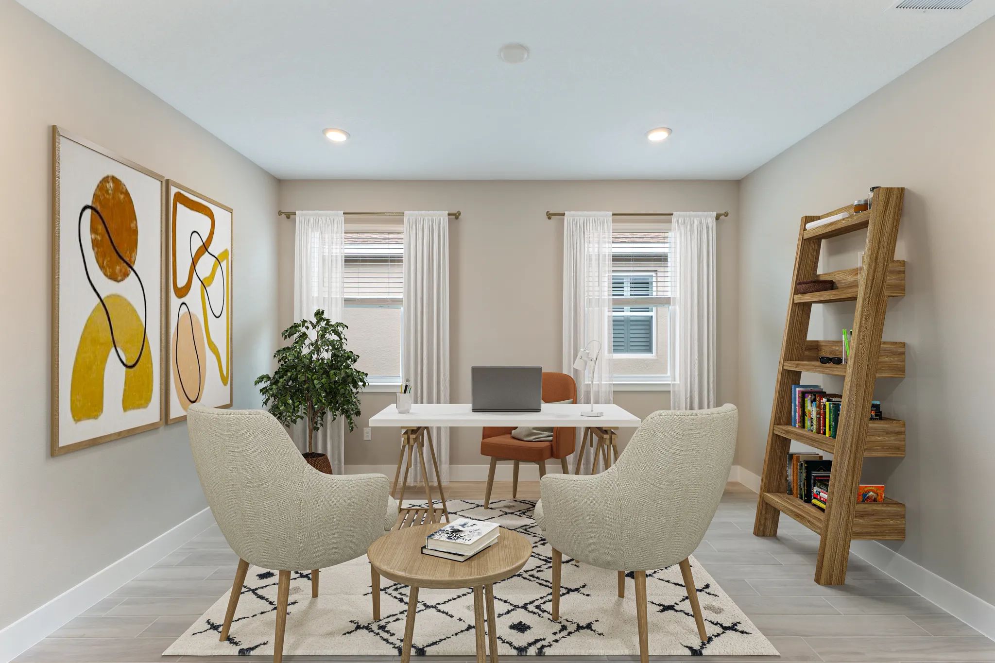 Virtually Staged Den