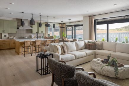 Madison Model Great Room, Kitchen + Dining