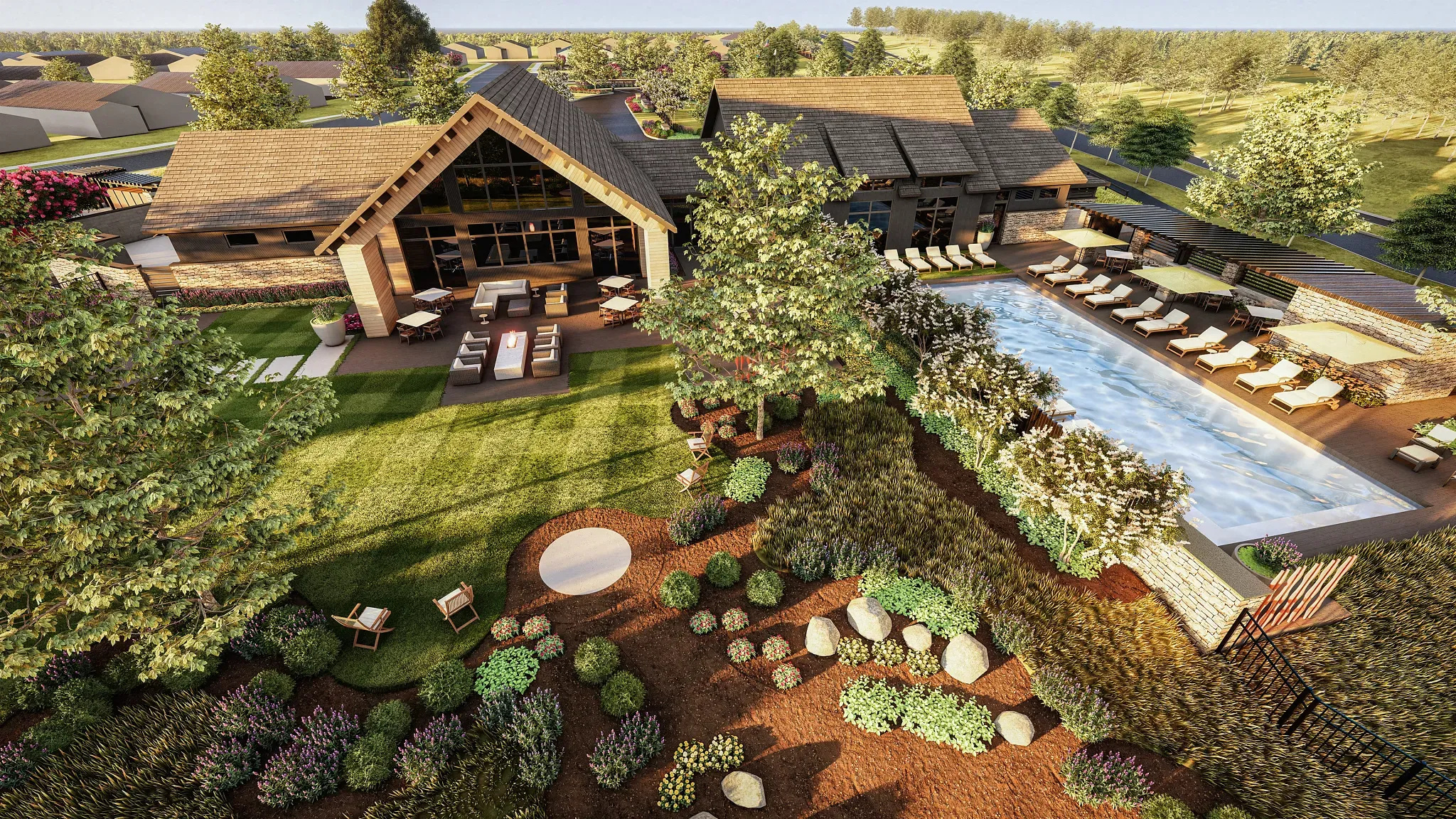 Open Club, Rear Exterior - Rendering