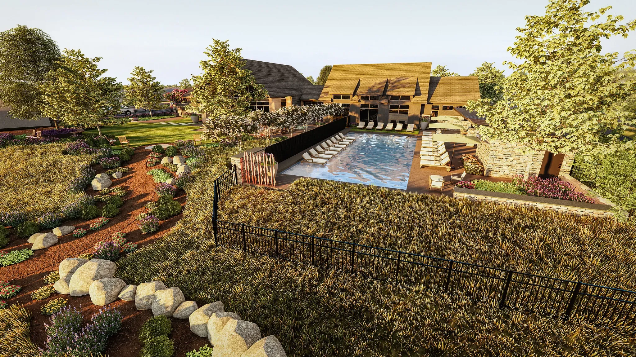 Open Club, Rear Exterior - Rendering