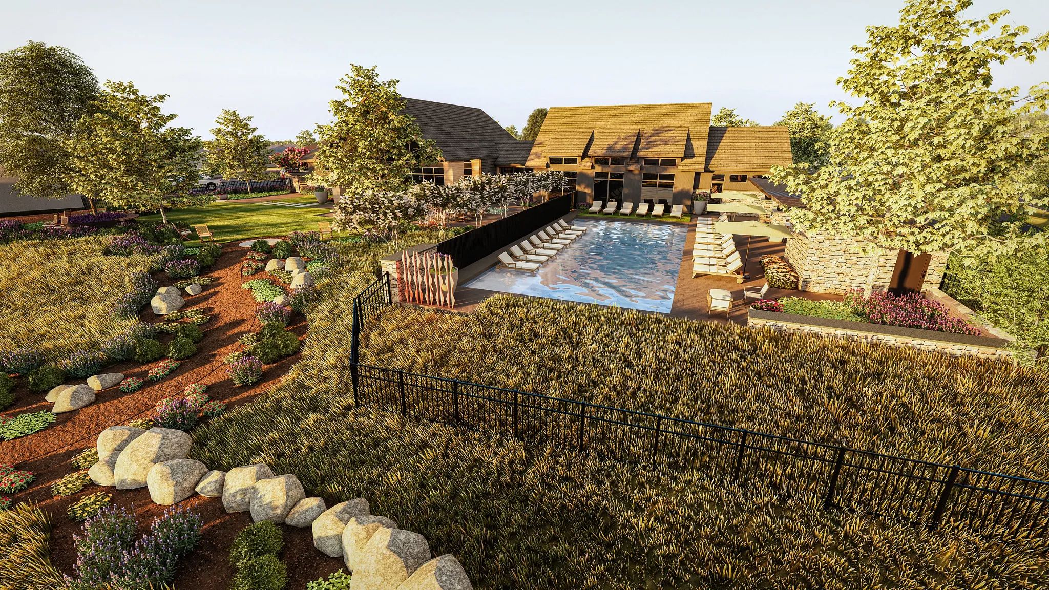 Open Club, Rear Exterior - Rendering