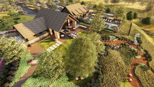 Open Club, Rear Exterior - Rendering