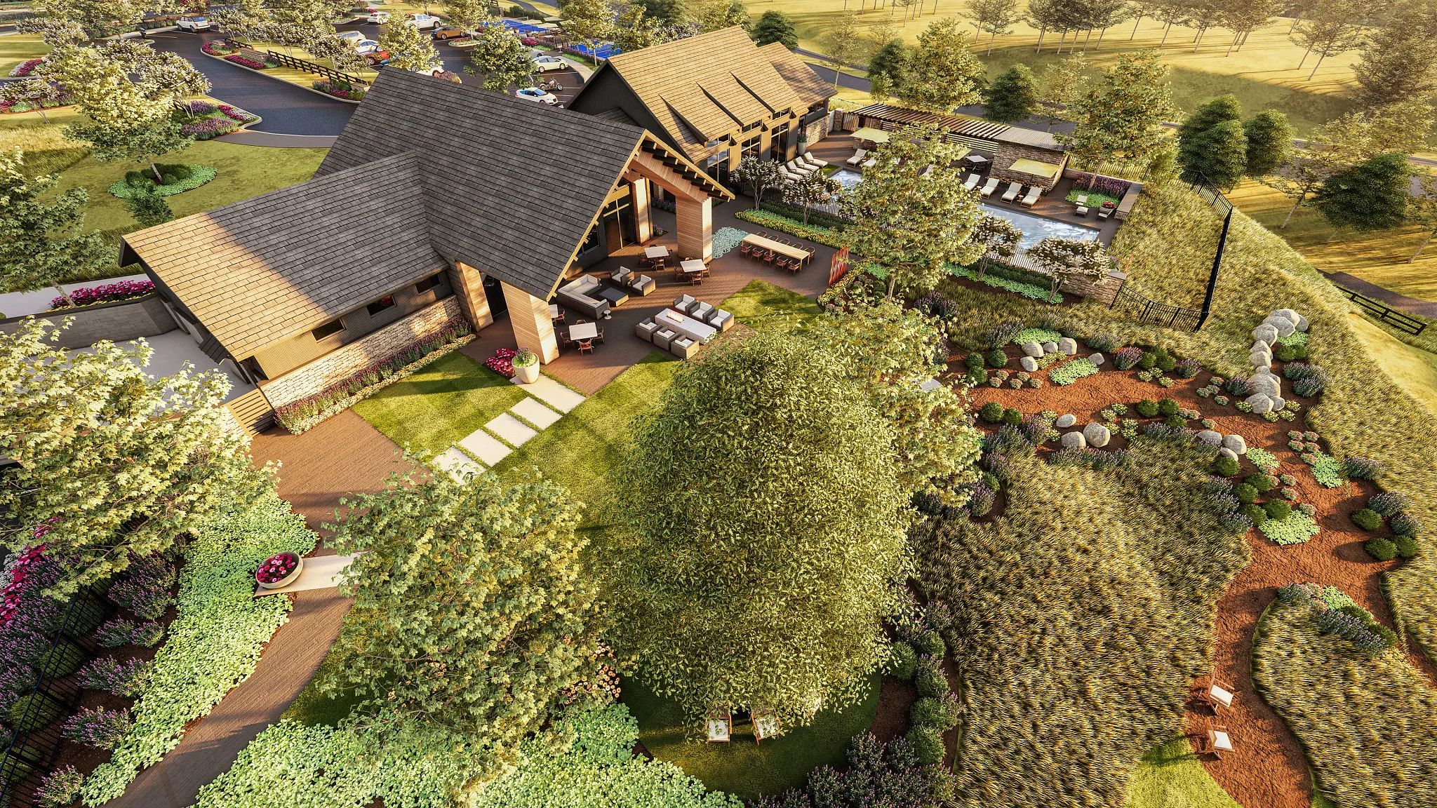 Open Club, Rear Exterior - Rendering