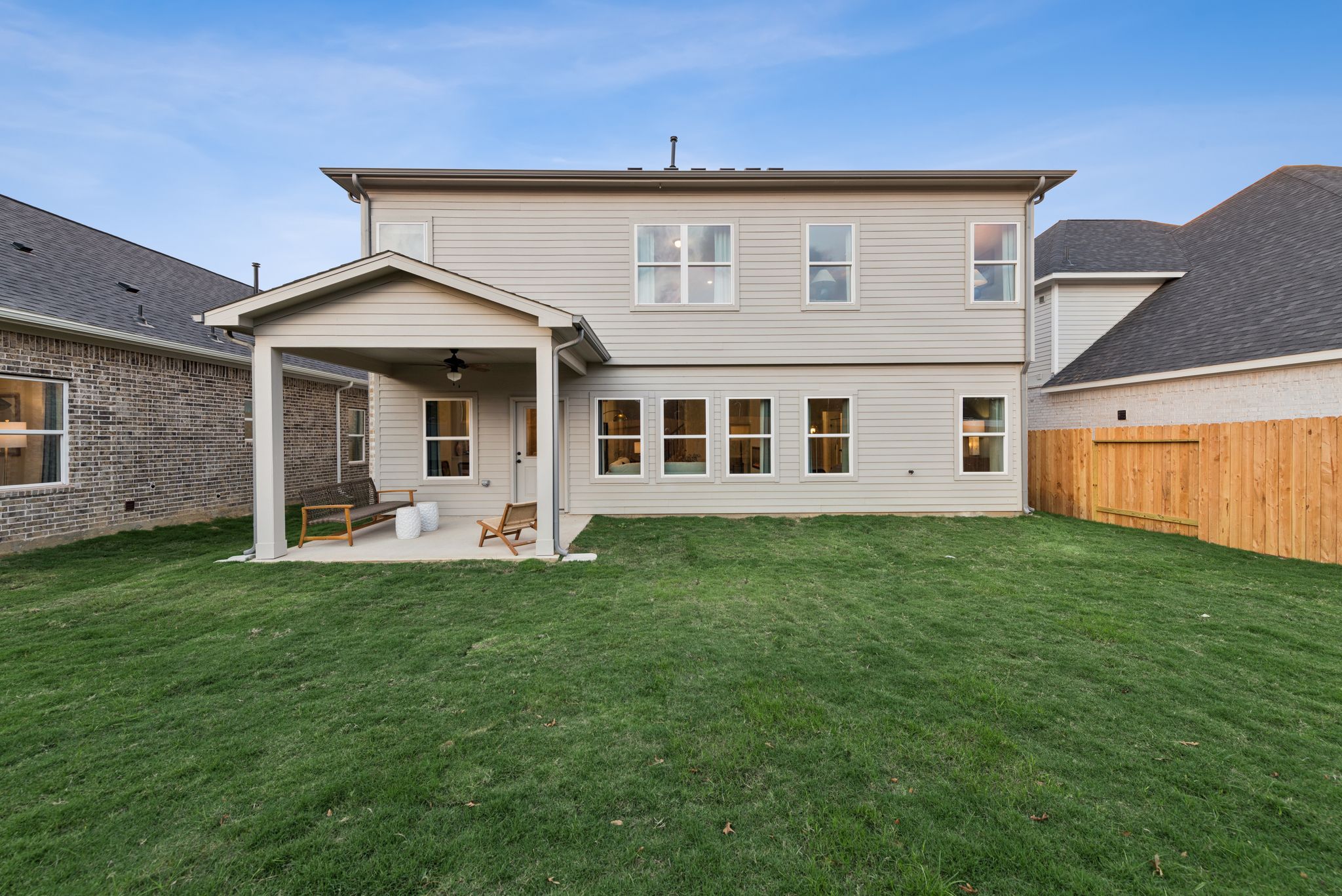The Princeton II- Rear Exterior and Covered Patio