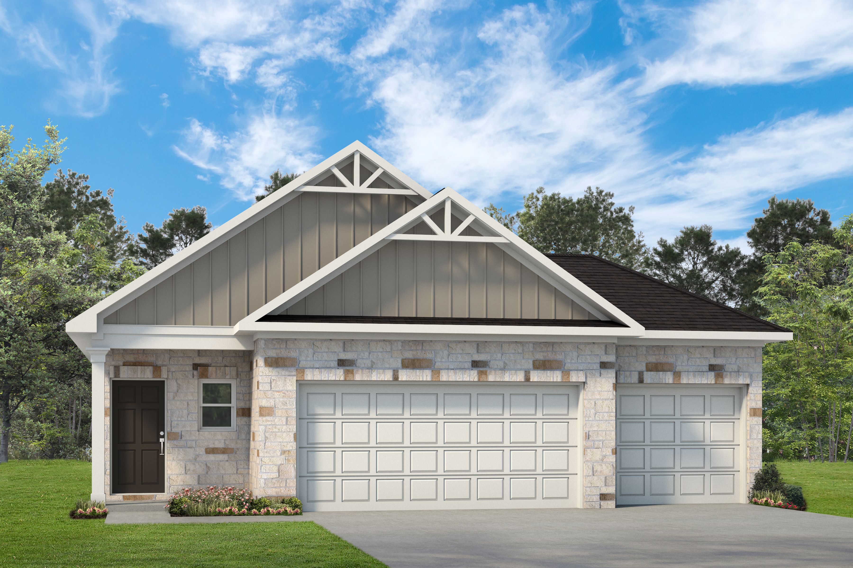 The Blue Jay II G- 3 Car Garage