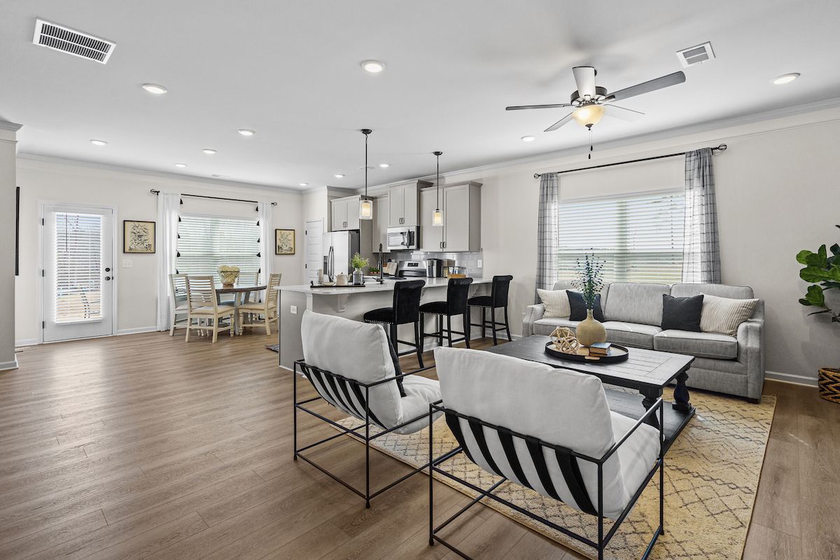 Living Area/Kitchen/Dining Area