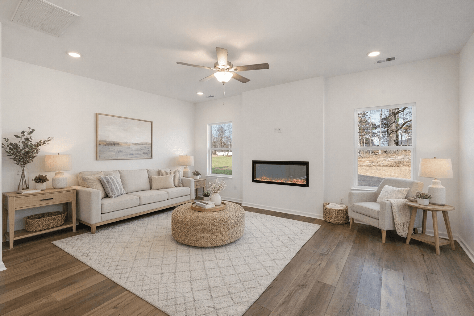 The Braselton Living Room Staged