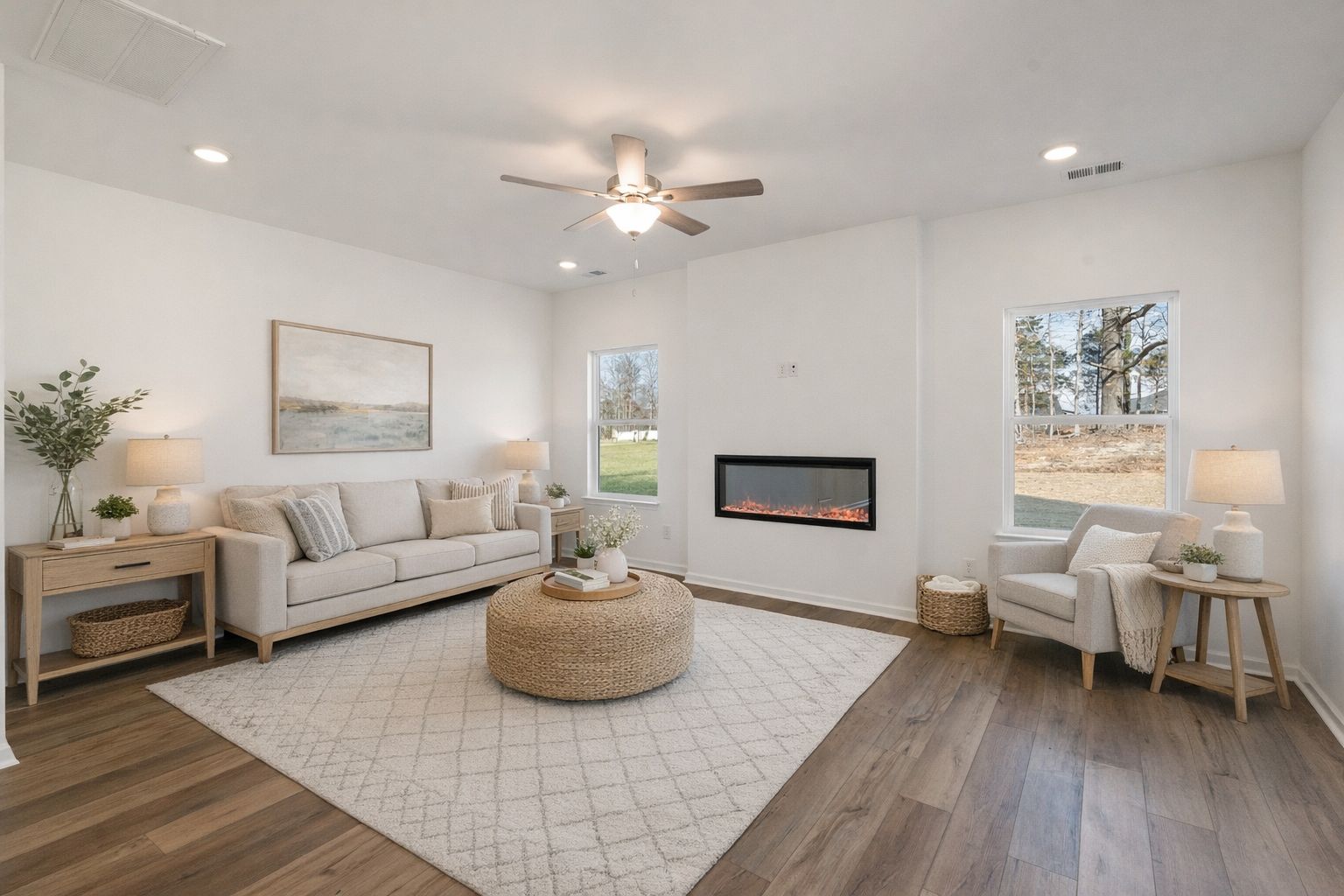 The Braselton Living Room Staged